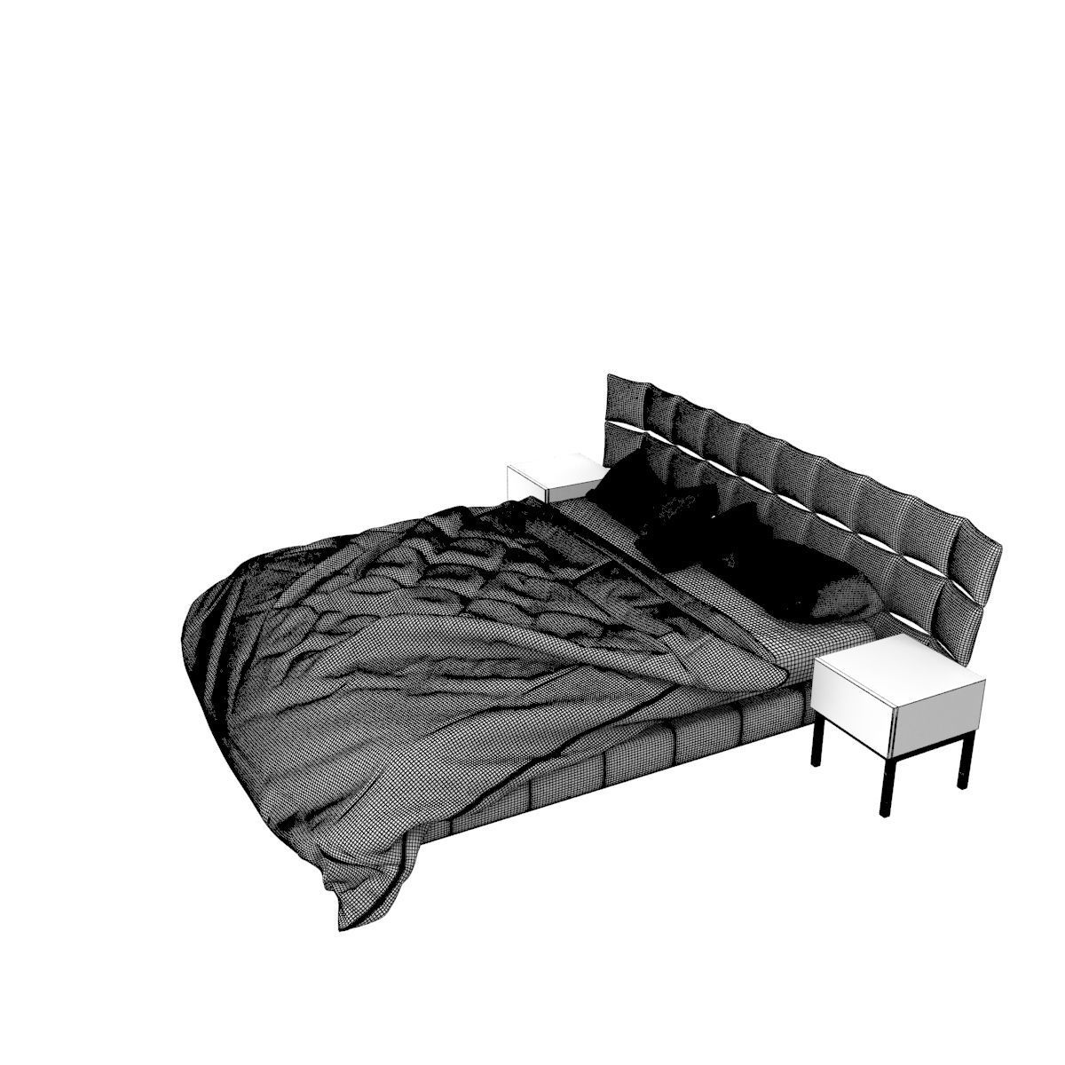 Bed c with stripes 3D model_42