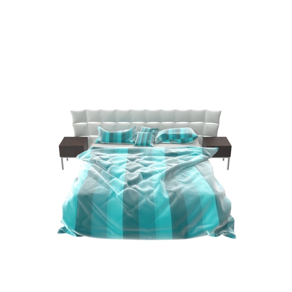 Bed c with stripes 3D model_1