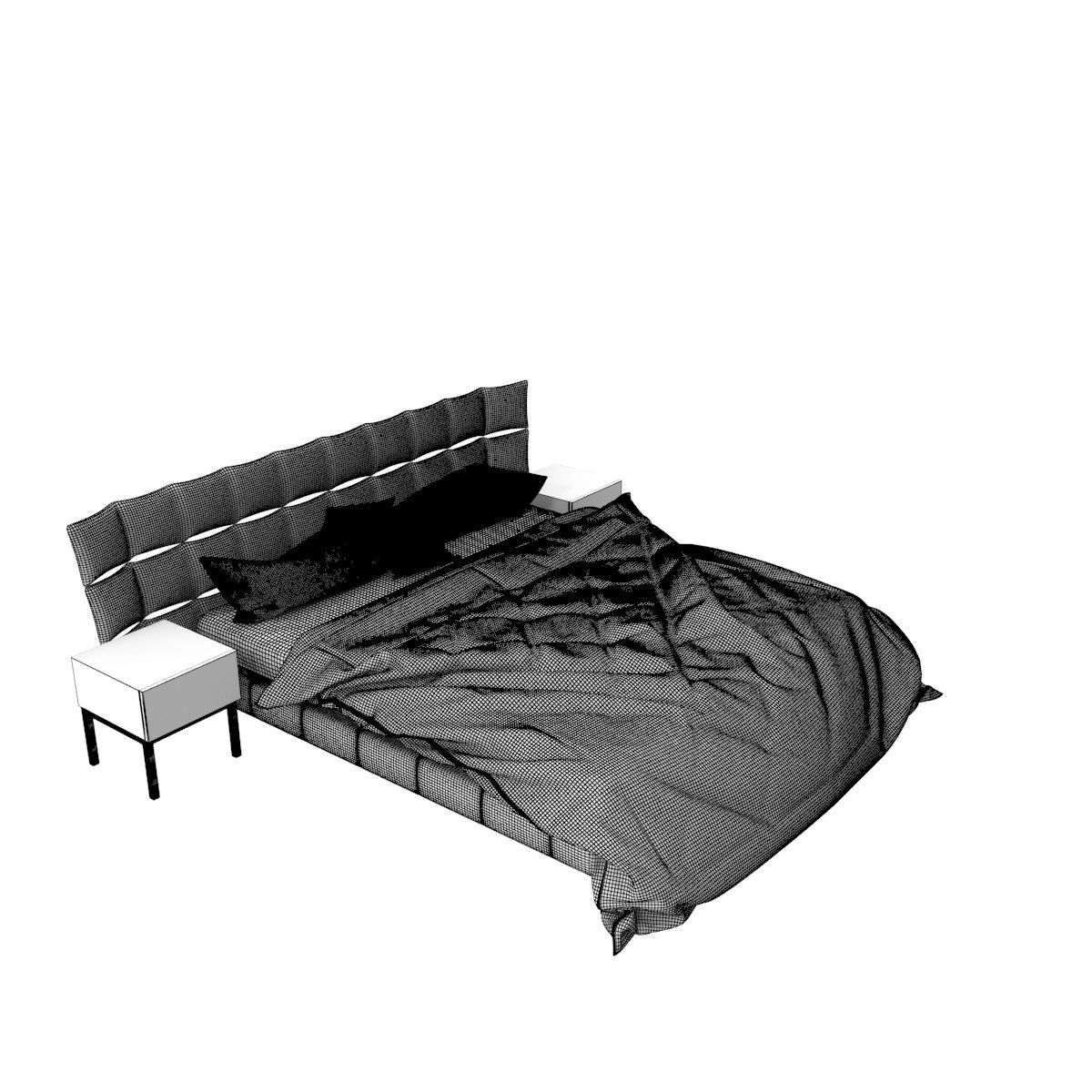 Bed c with stripes 3D model_36