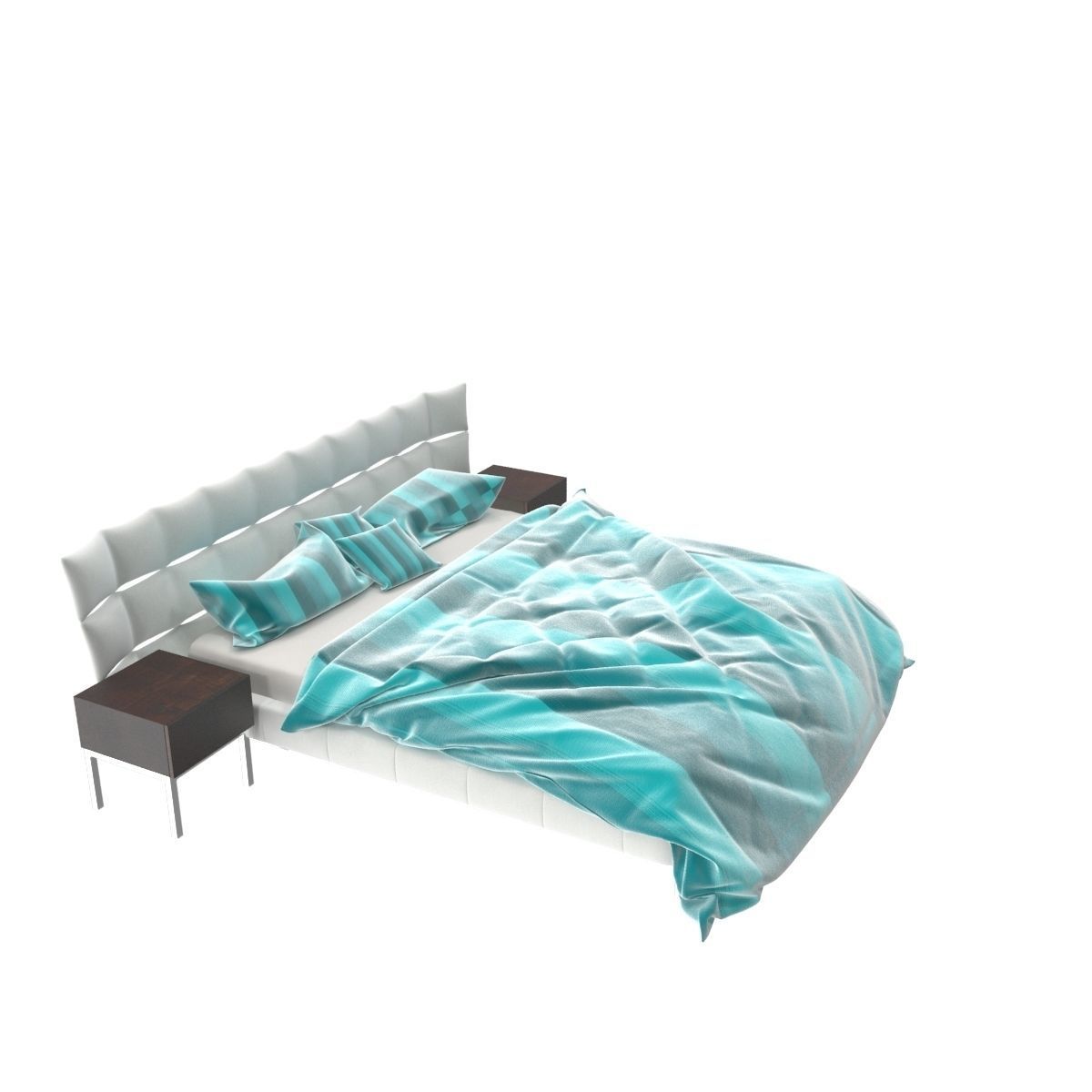 Bed c with stripes 3D model_6