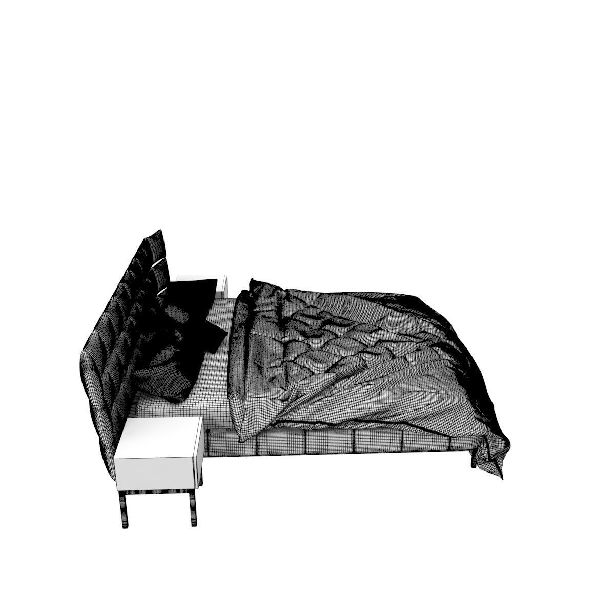 Bed c with stripes 3D model_38