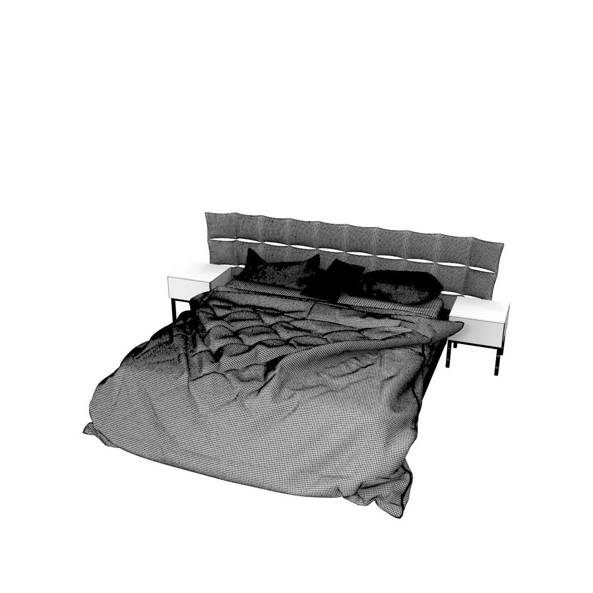 Bed c with stripes 3D model_43