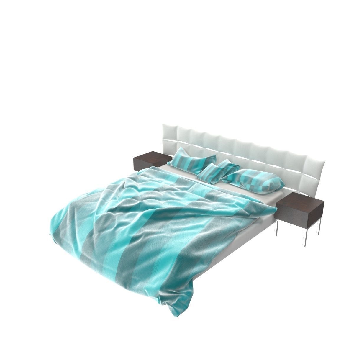 Bed c with stripes 3D model_32