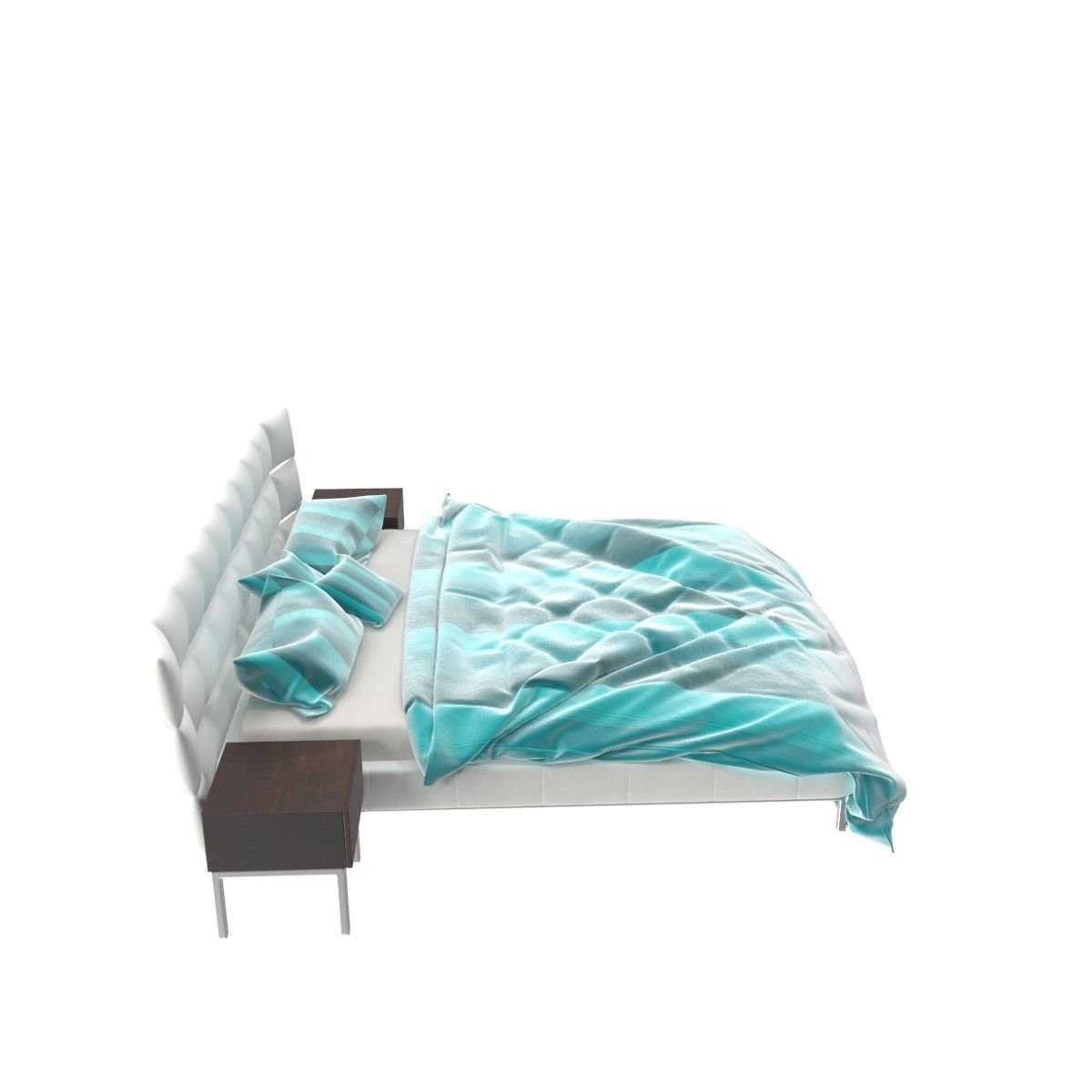 Bed c with stripes 3D model_9