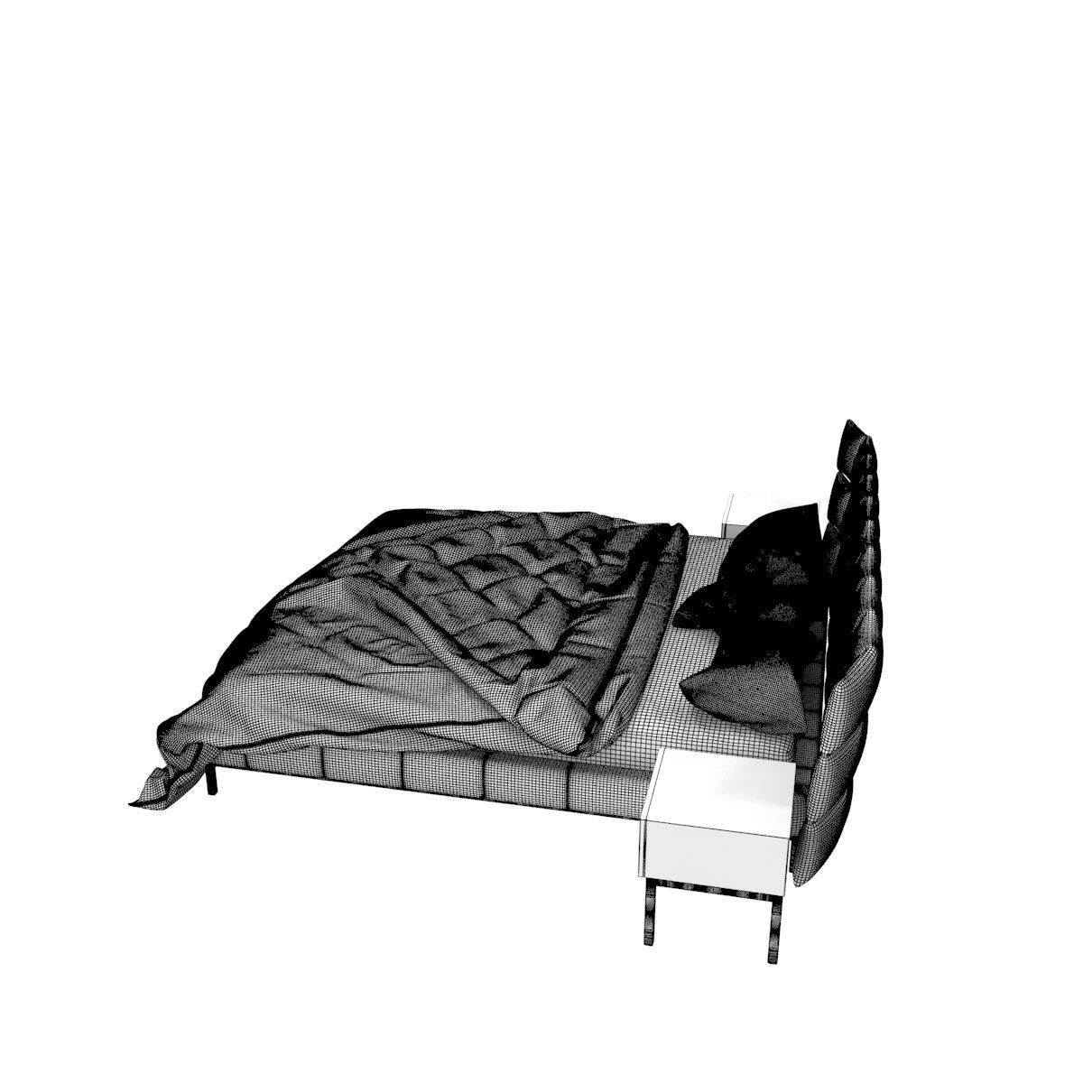 Bed c with stripes 3D model_40