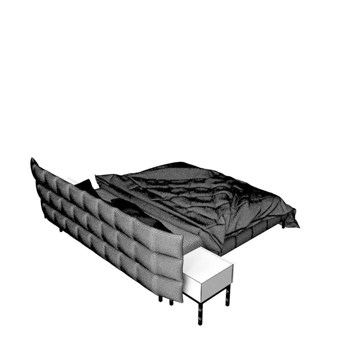 Bed c with stripes 3D model_37