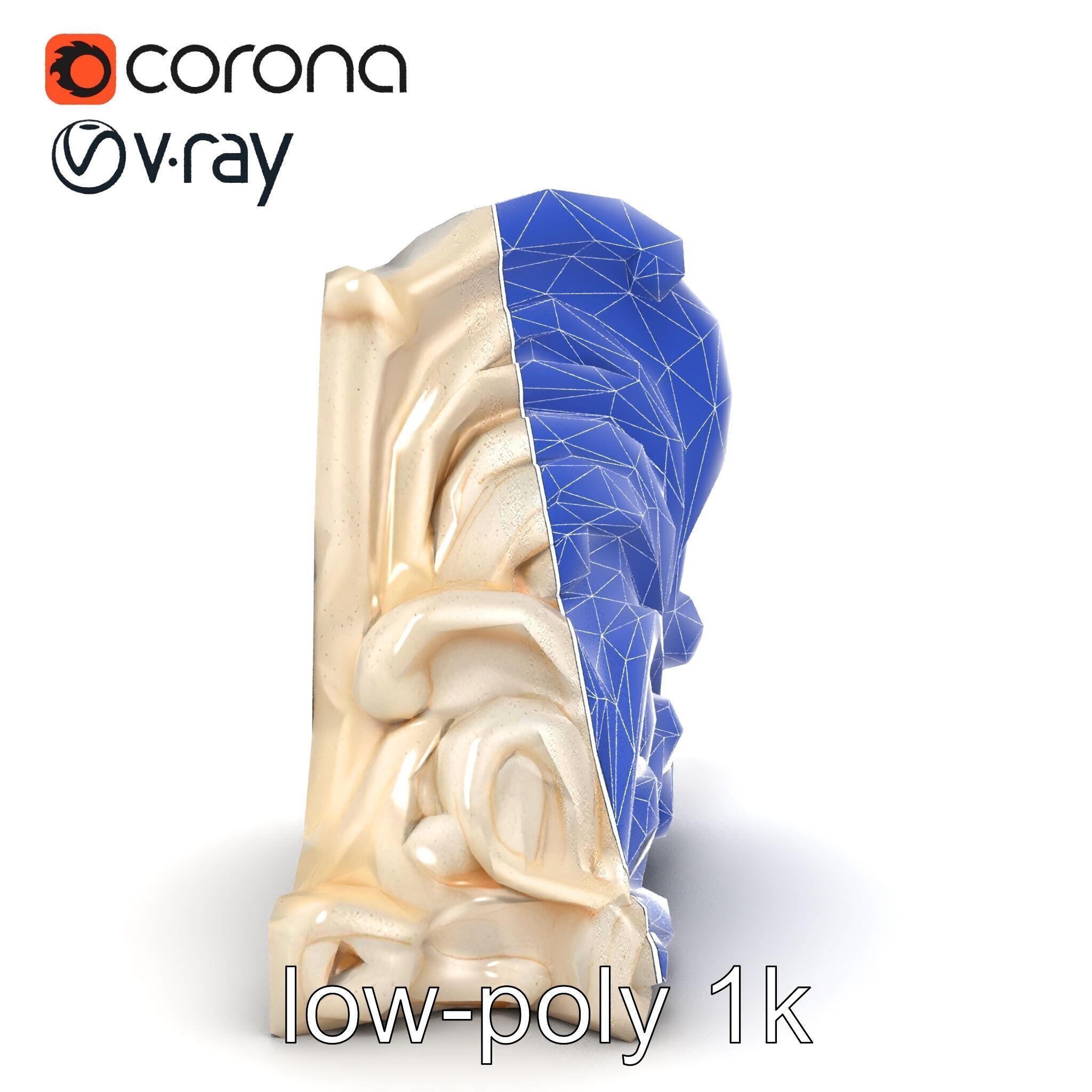 Art Nouveau Decorative Moldings model pack Low-poly 3D model_28