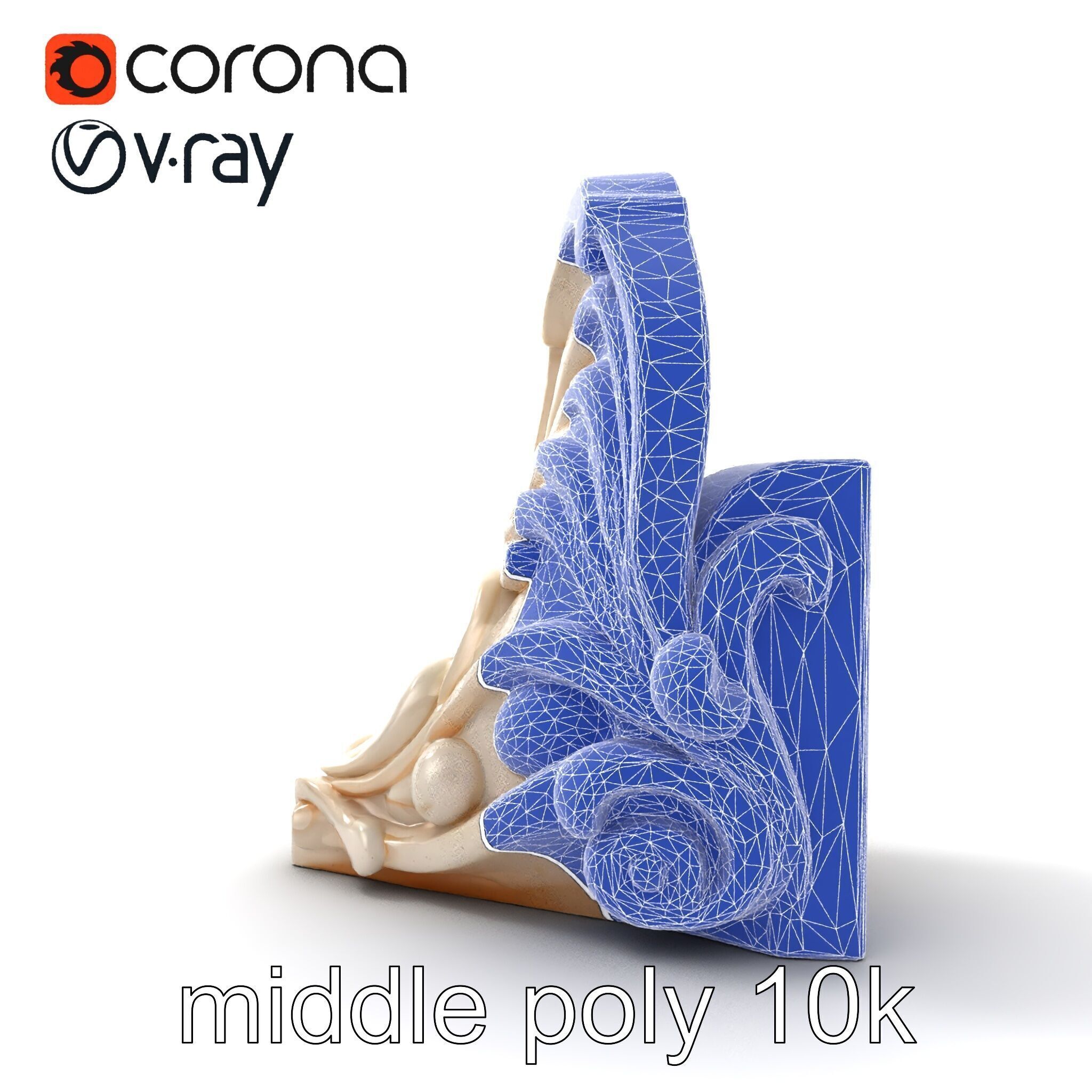 Art Nouveau Decorative Moldings model pack Low-poly 3D model_30