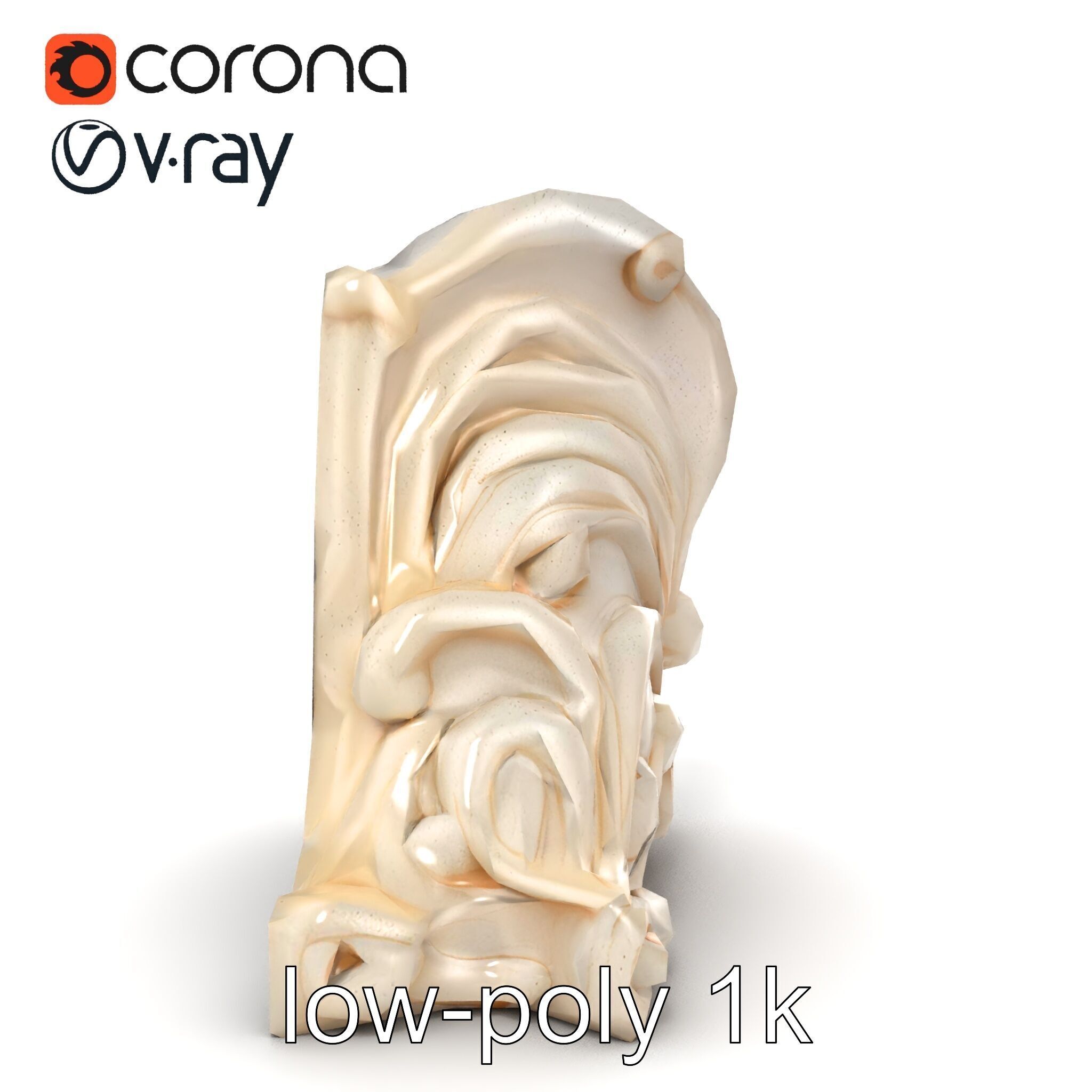 Art Nouveau Decorative Moldings model pack Low-poly 3D model_24