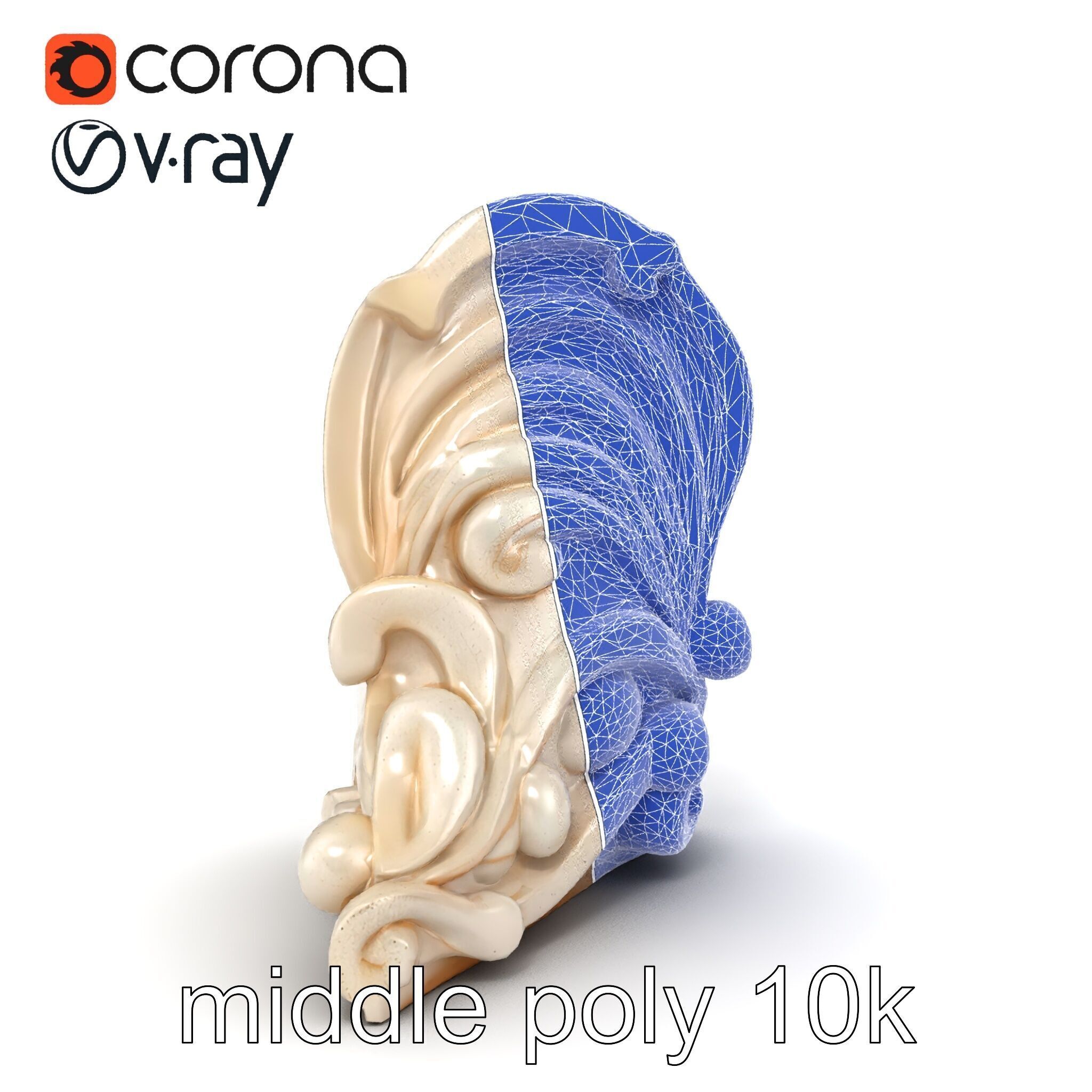 Art Nouveau Decorative Moldings model pack Low-poly 3D model_27