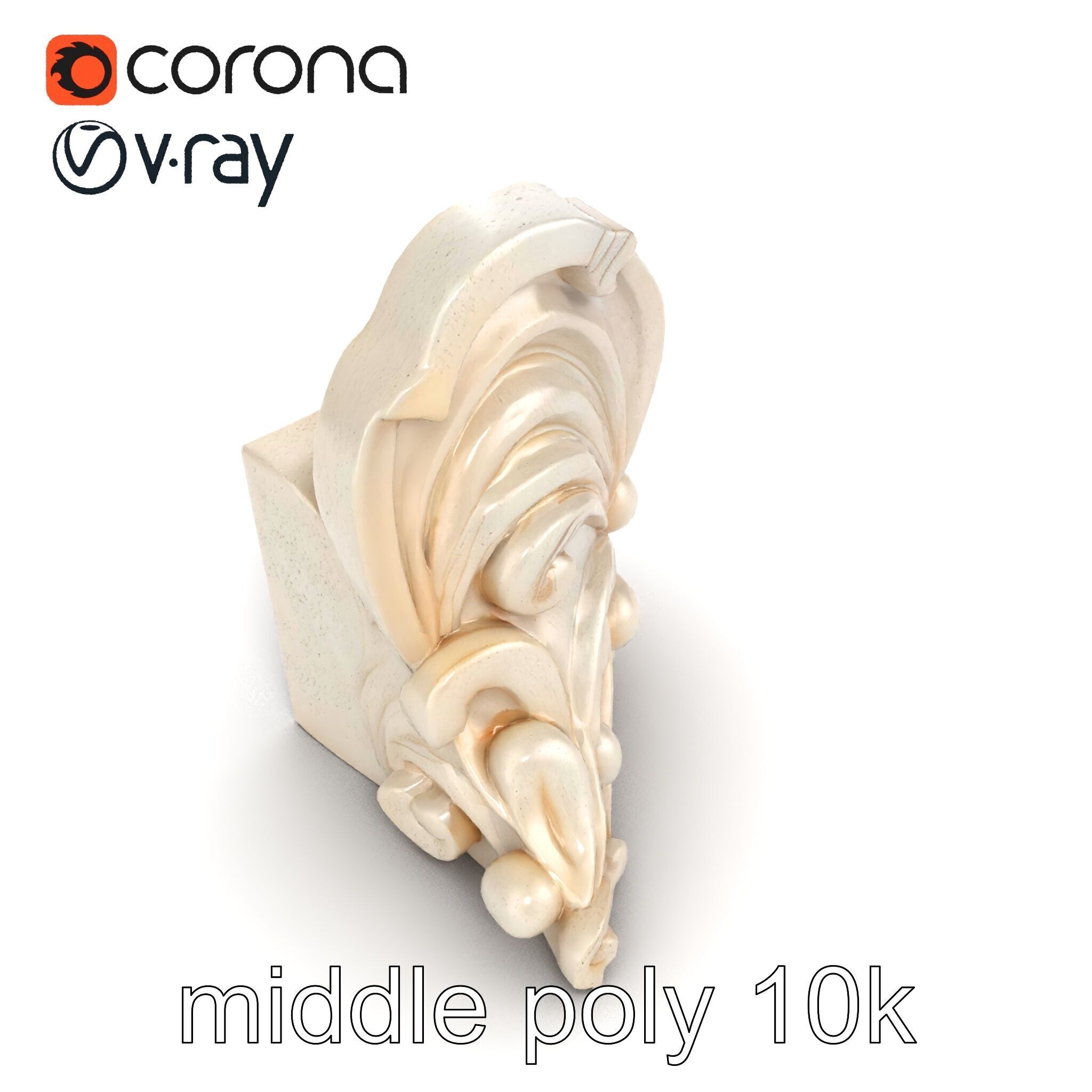 Art Nouveau Decorative Moldings model pack Low-poly 3D model_22