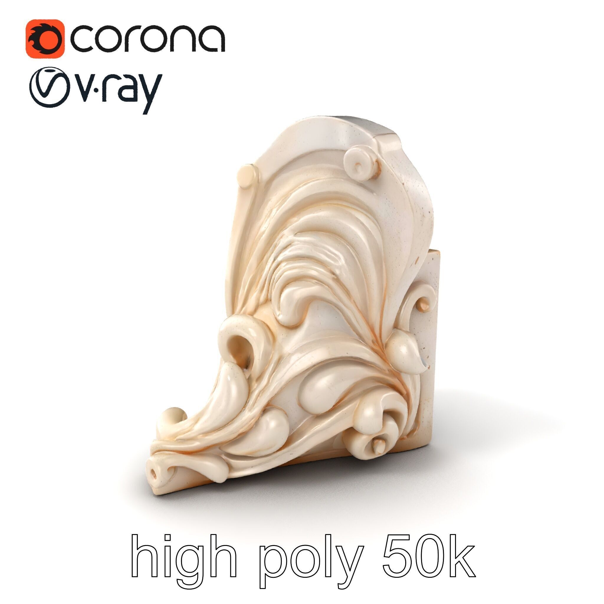 Art Nouveau Decorative Moldings model pack Low-poly 3D model_2