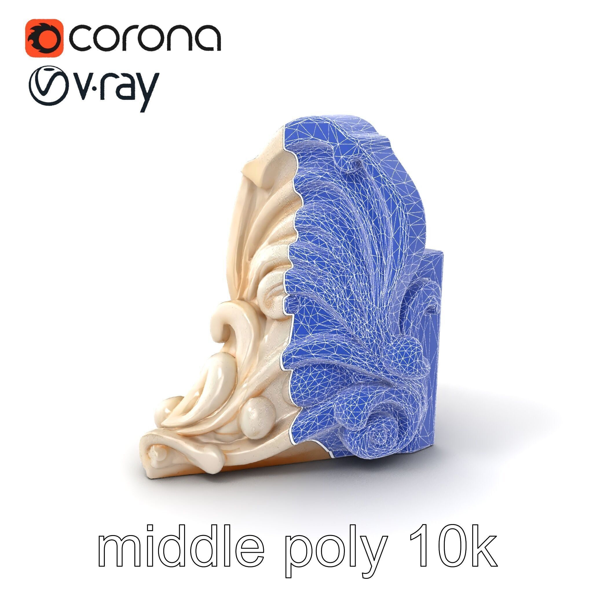 Art Nouveau Decorative Moldings model pack Low-poly 3D model_5