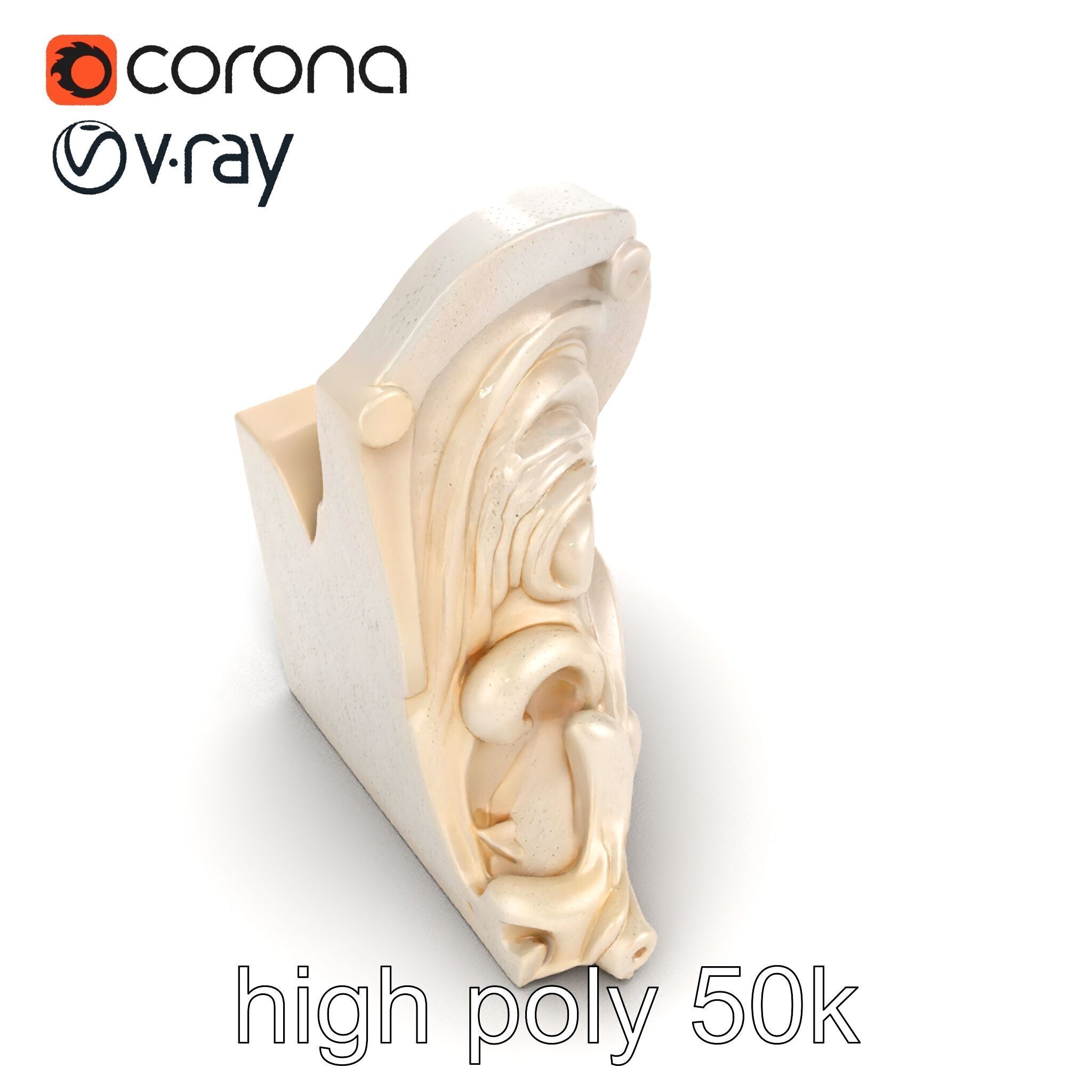 Art Nouveau Decorative Moldings model pack Low-poly 3D model_20