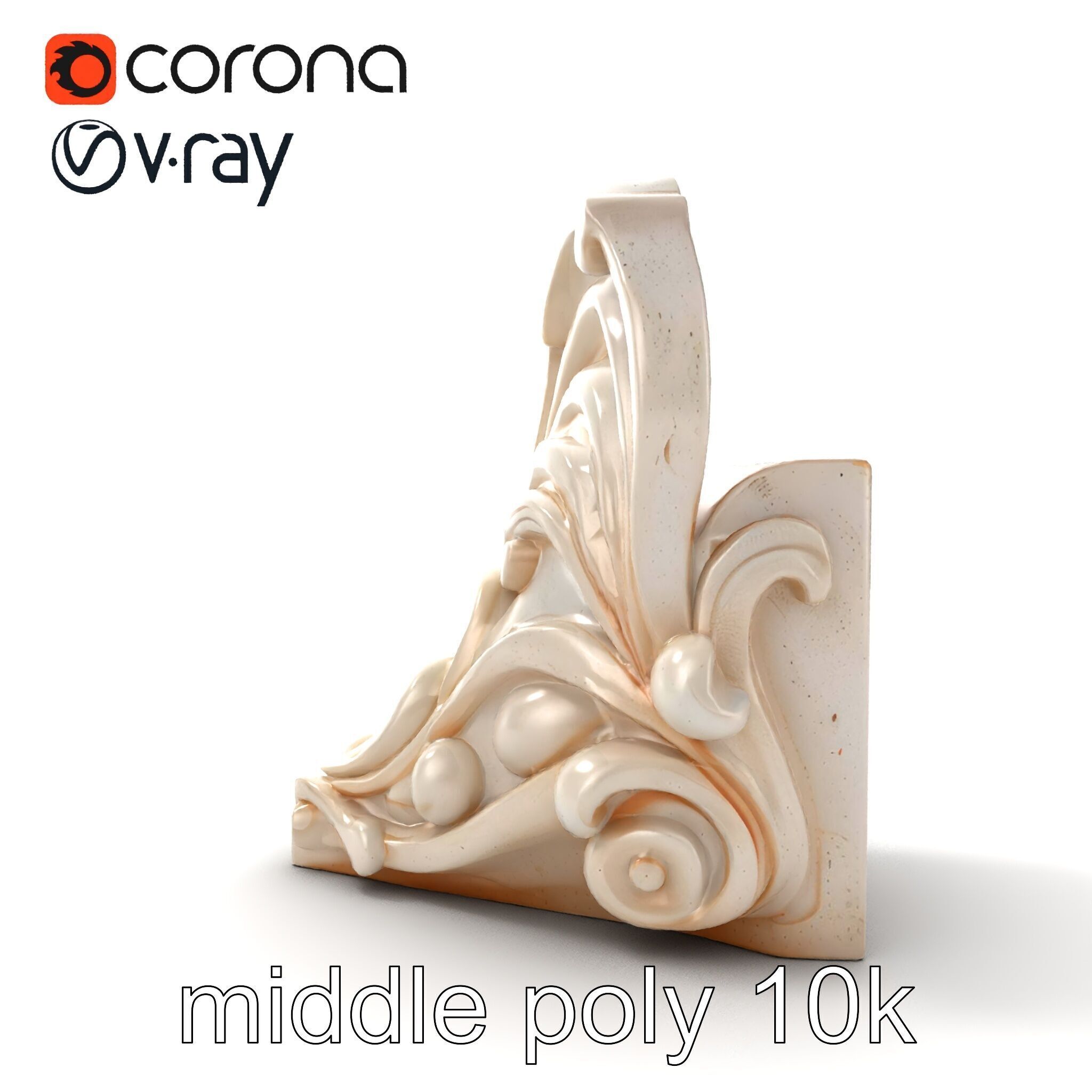 Art Nouveau Decorative Moldings model pack Low-poly 3D model_23