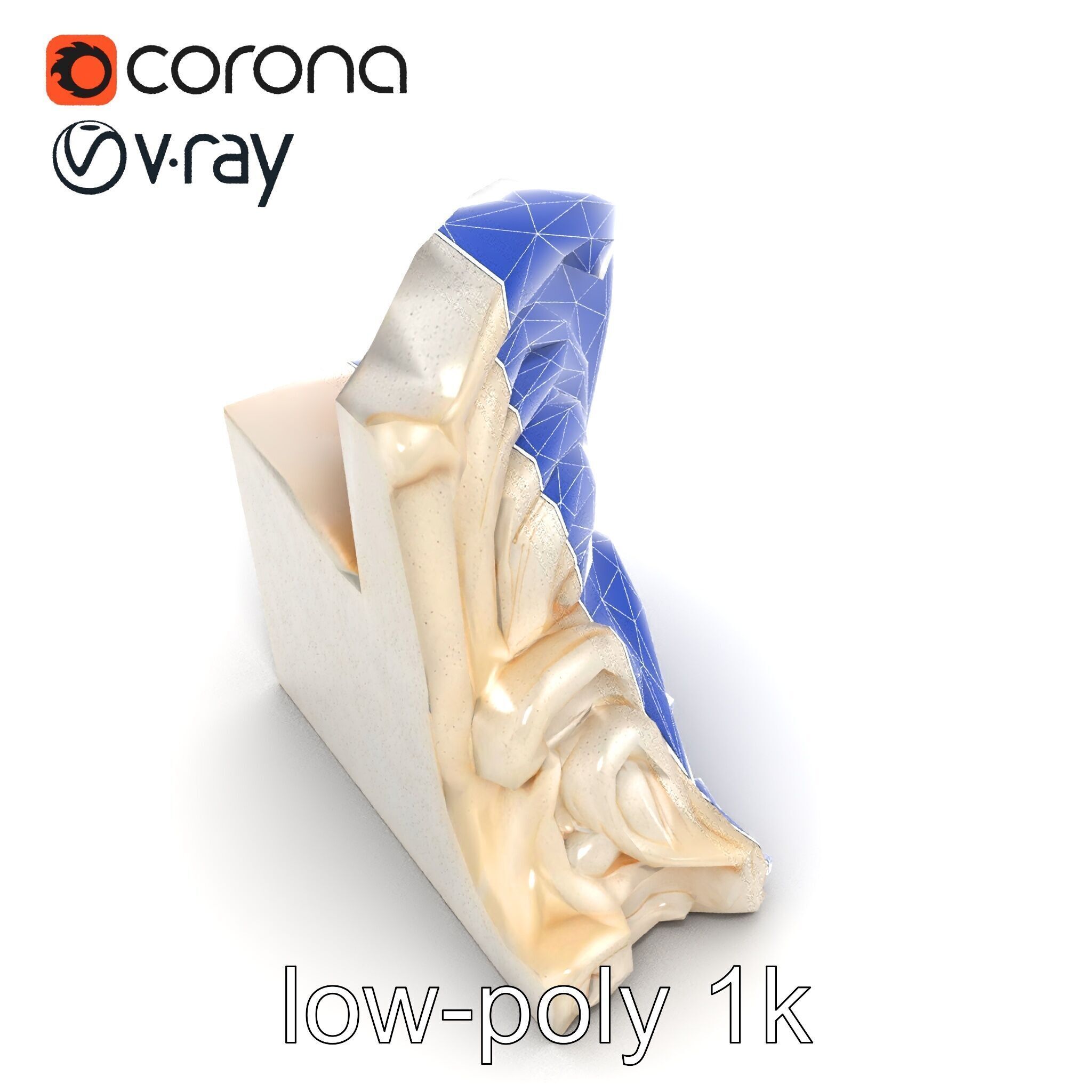 Art Nouveau Decorative Moldings model pack Low-poly 3D model_12