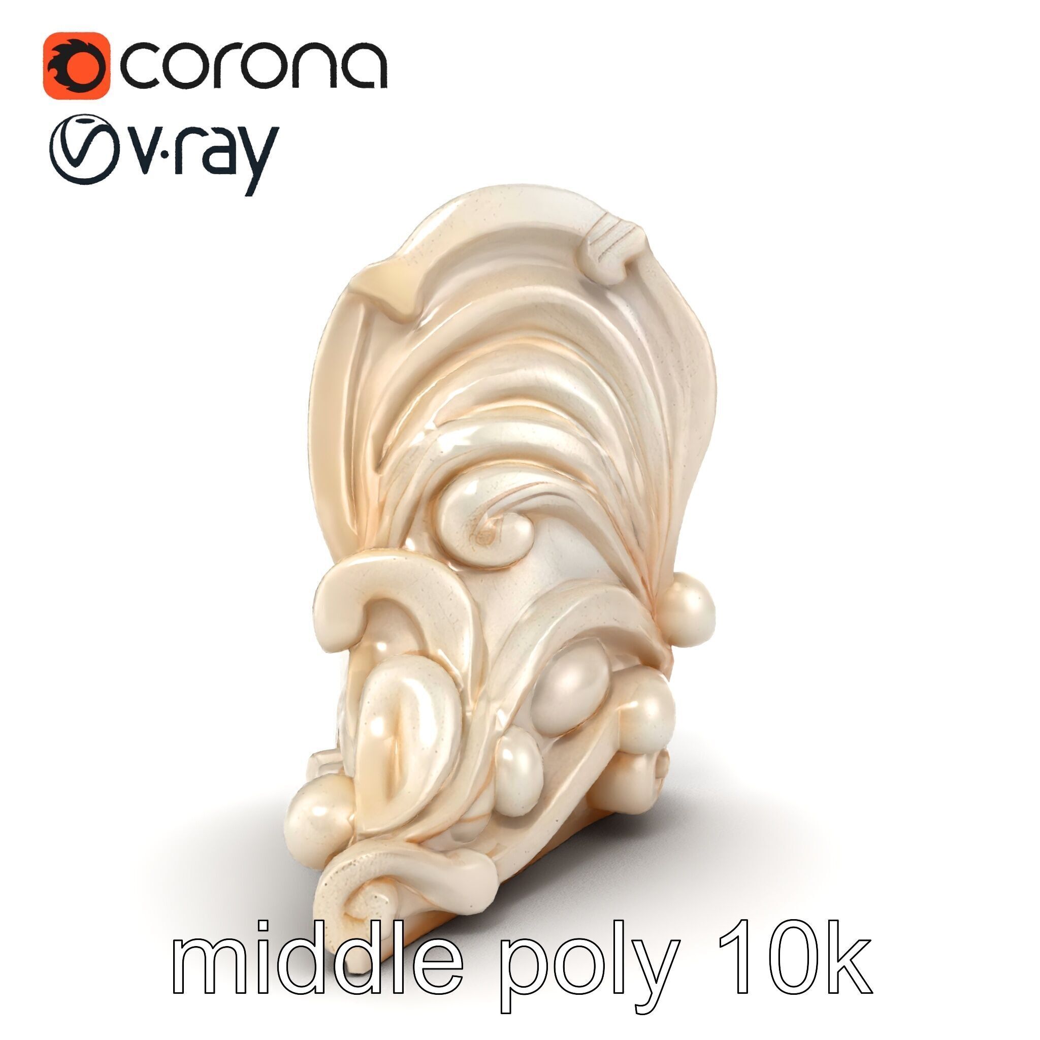 Art Nouveau Decorative Moldings model pack Low-poly 3D model_19