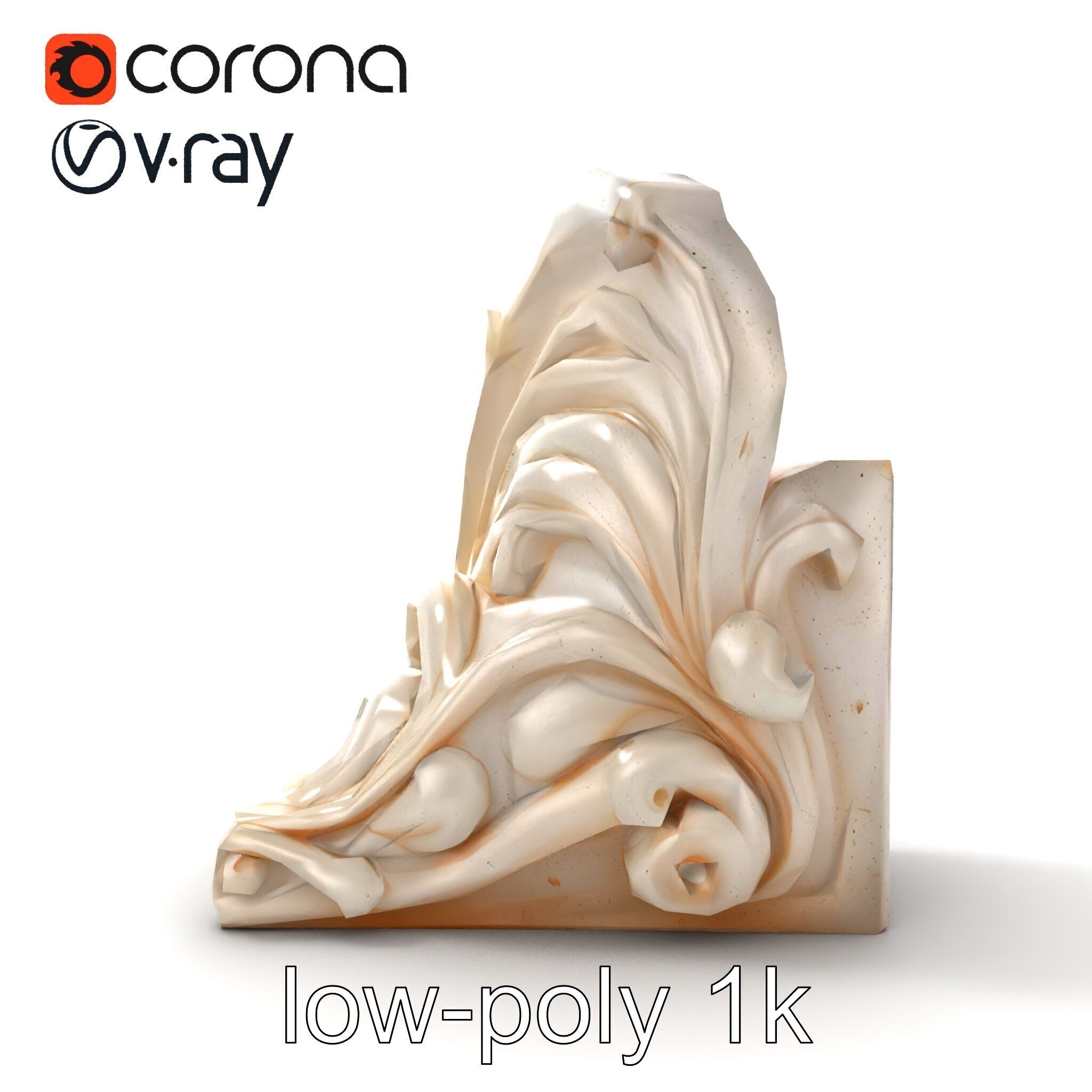 Art Nouveau Decorative Moldings model pack Low-poly 3D model_18