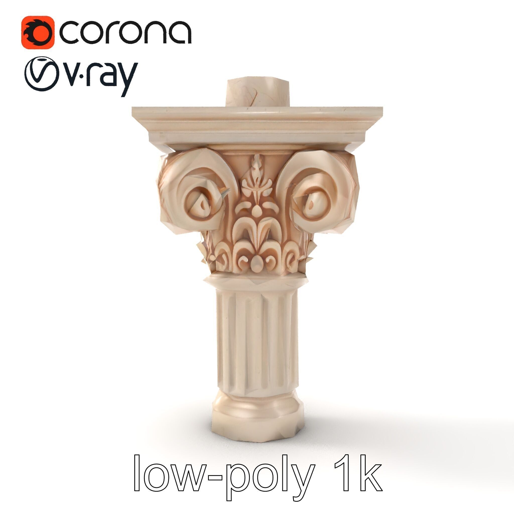 Acanthus Leaf Column Capital model pack Low-poly 3D model_24