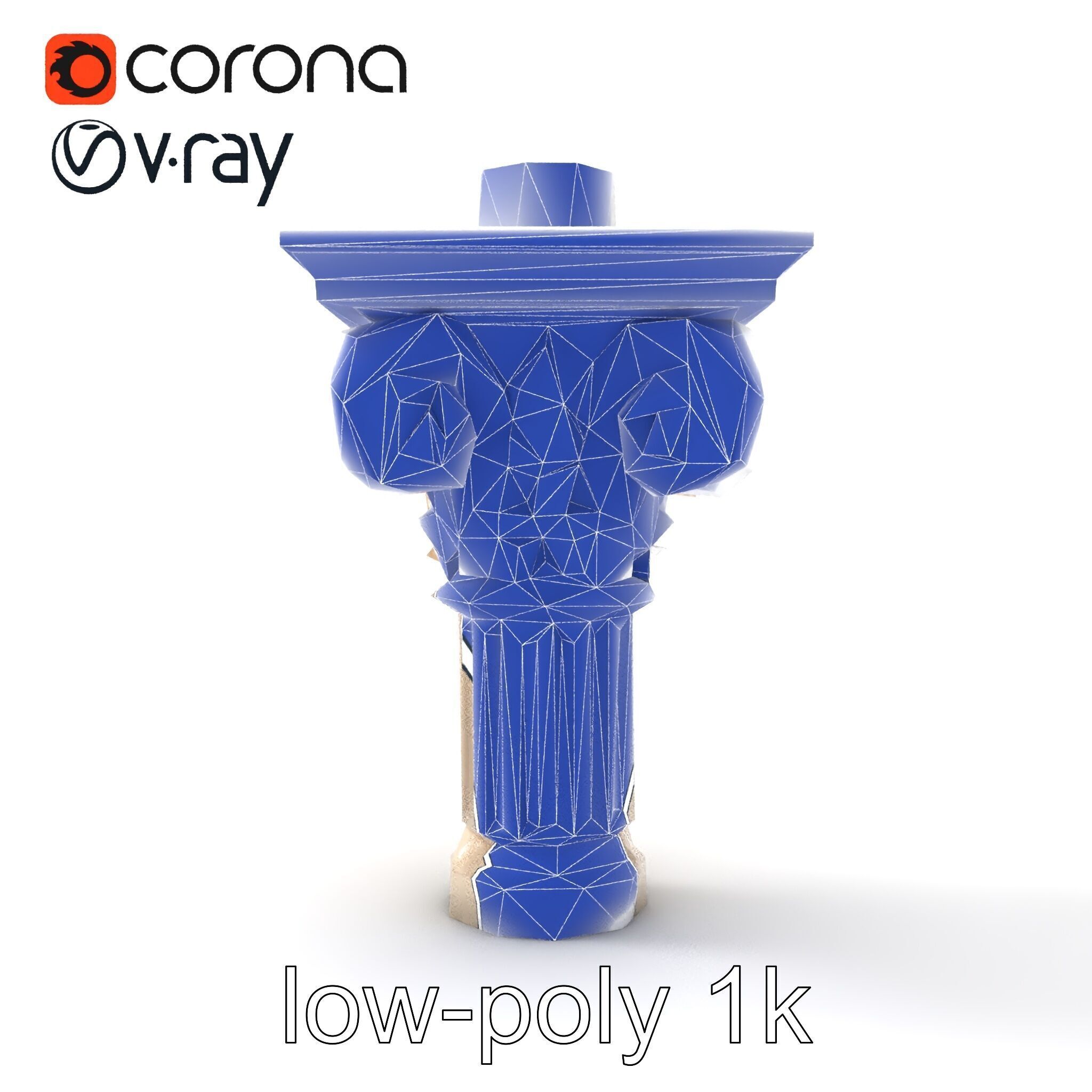 Acanthus Leaf Column Capital model pack Low-poly 3D model_12