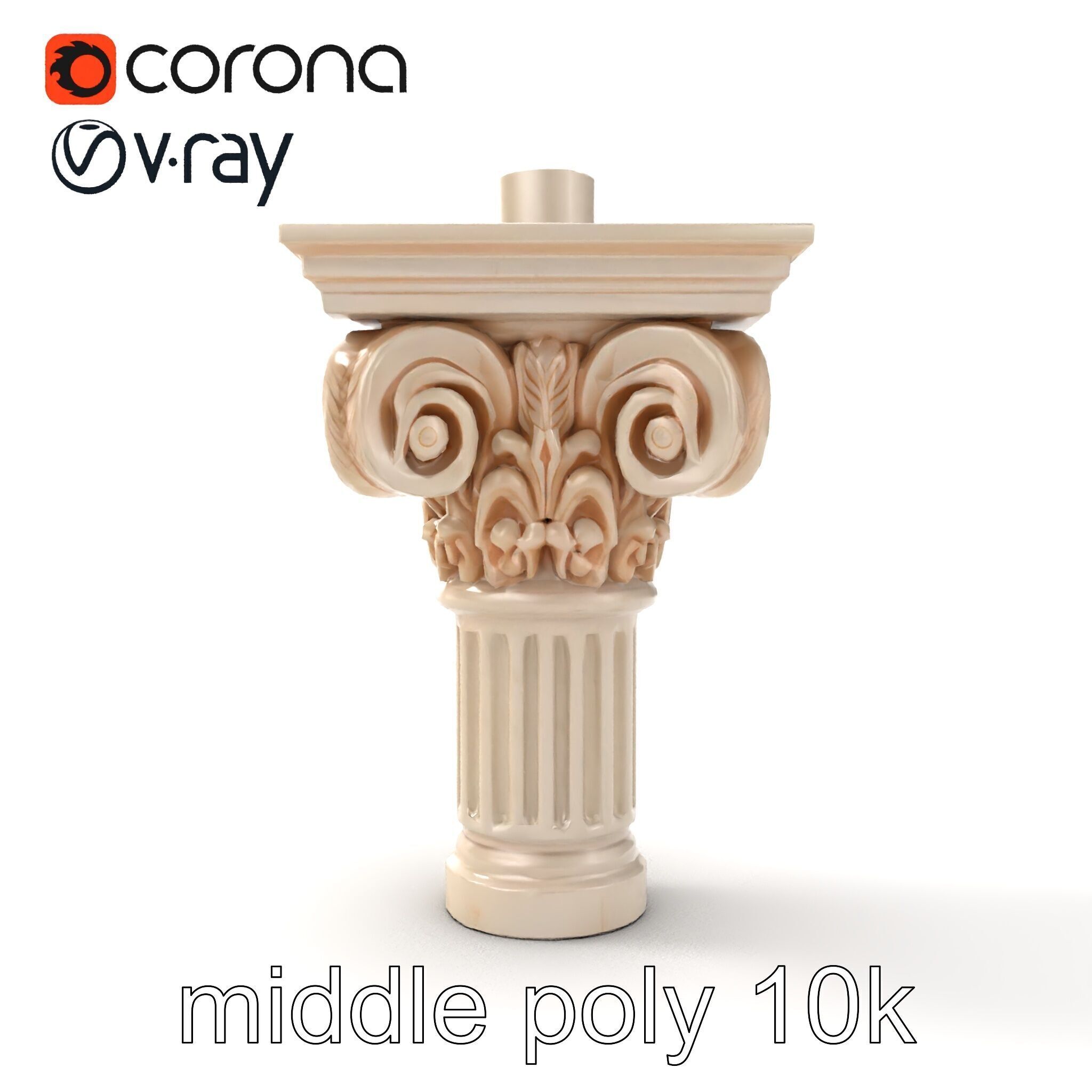 Acanthus Leaf Column Capital model pack Low-poly 3D model_21