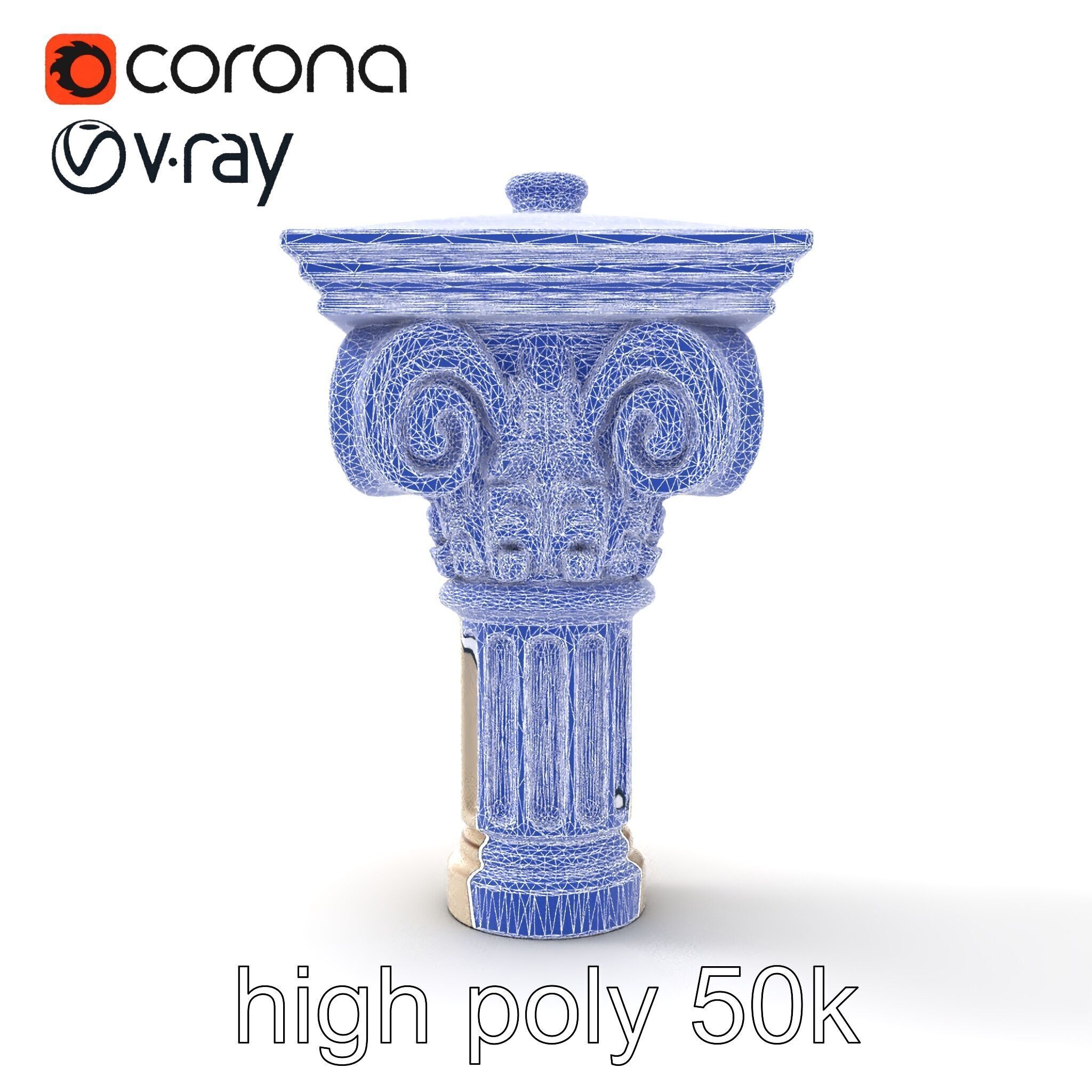 Acanthus Leaf Column Capital model pack Low-poly 3D model_29