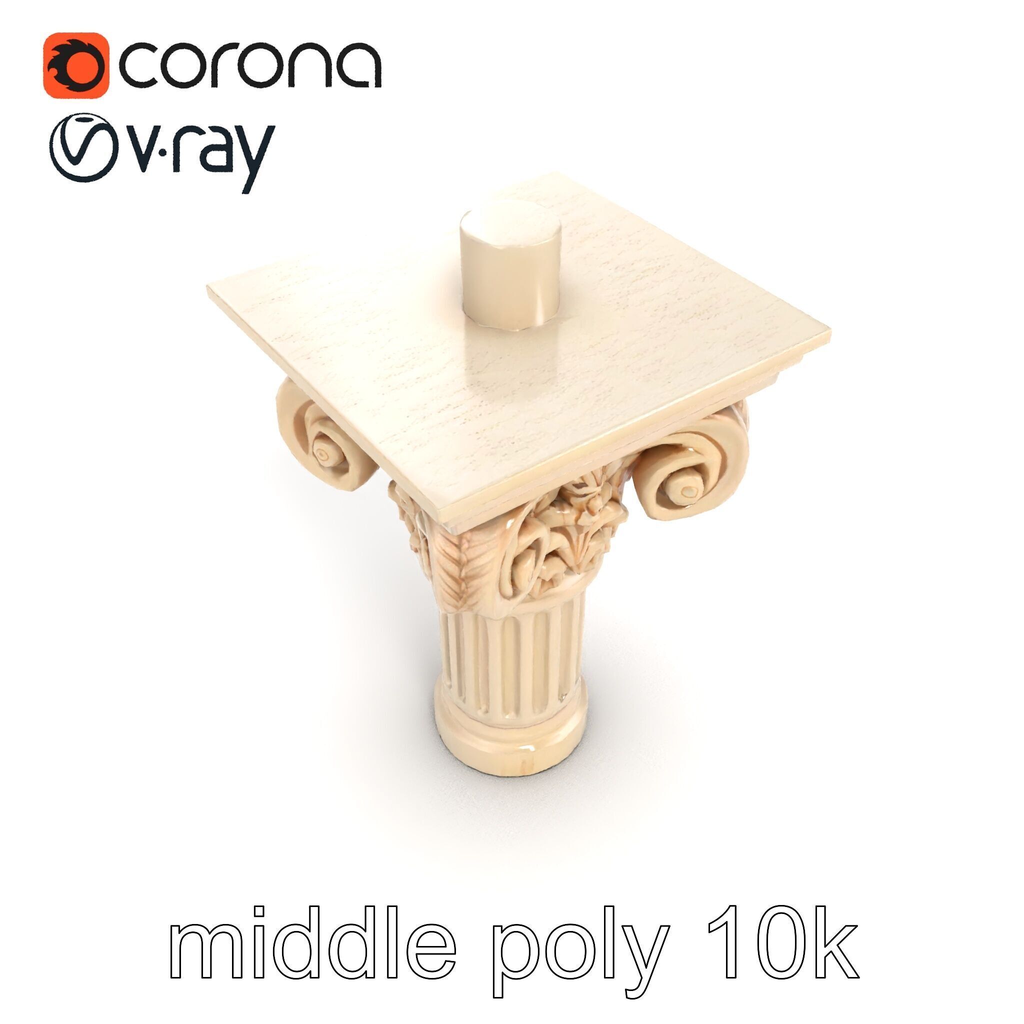 Acanthus Leaf Column Capital model pack Low-poly 3D model_17