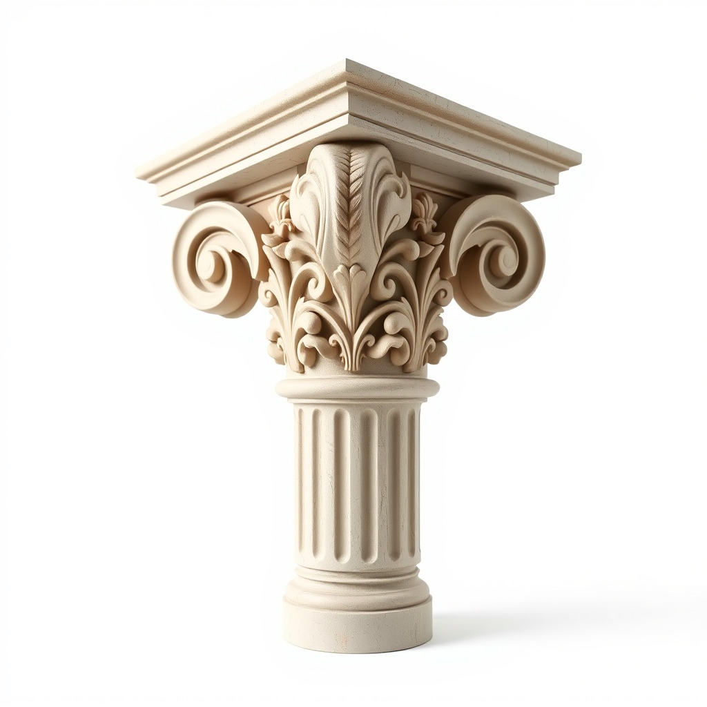 Acanthus Leaf Column Capital model pack Low-poly 3D model_3