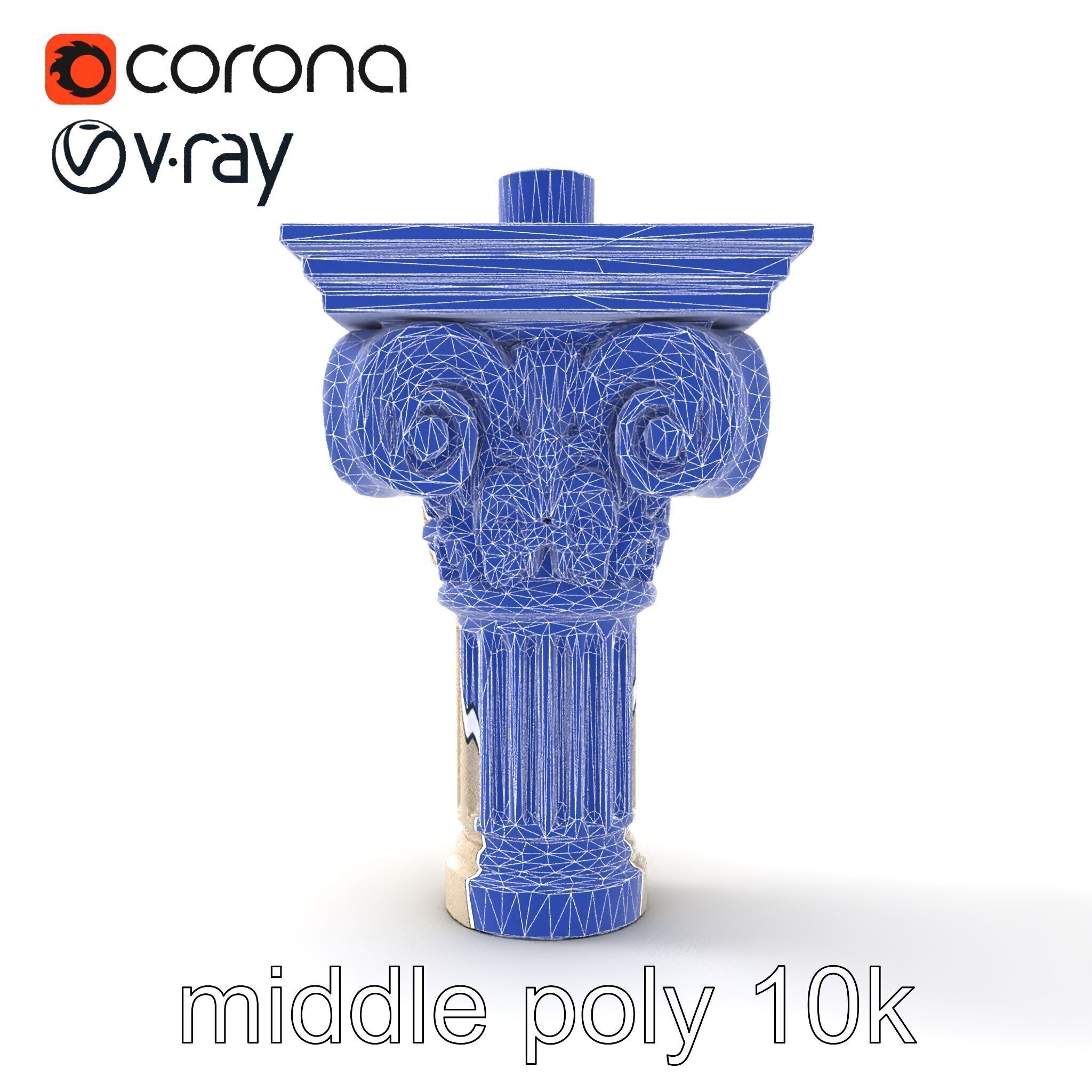 Acanthus Leaf Column Capital model pack Low-poly 3D model_26