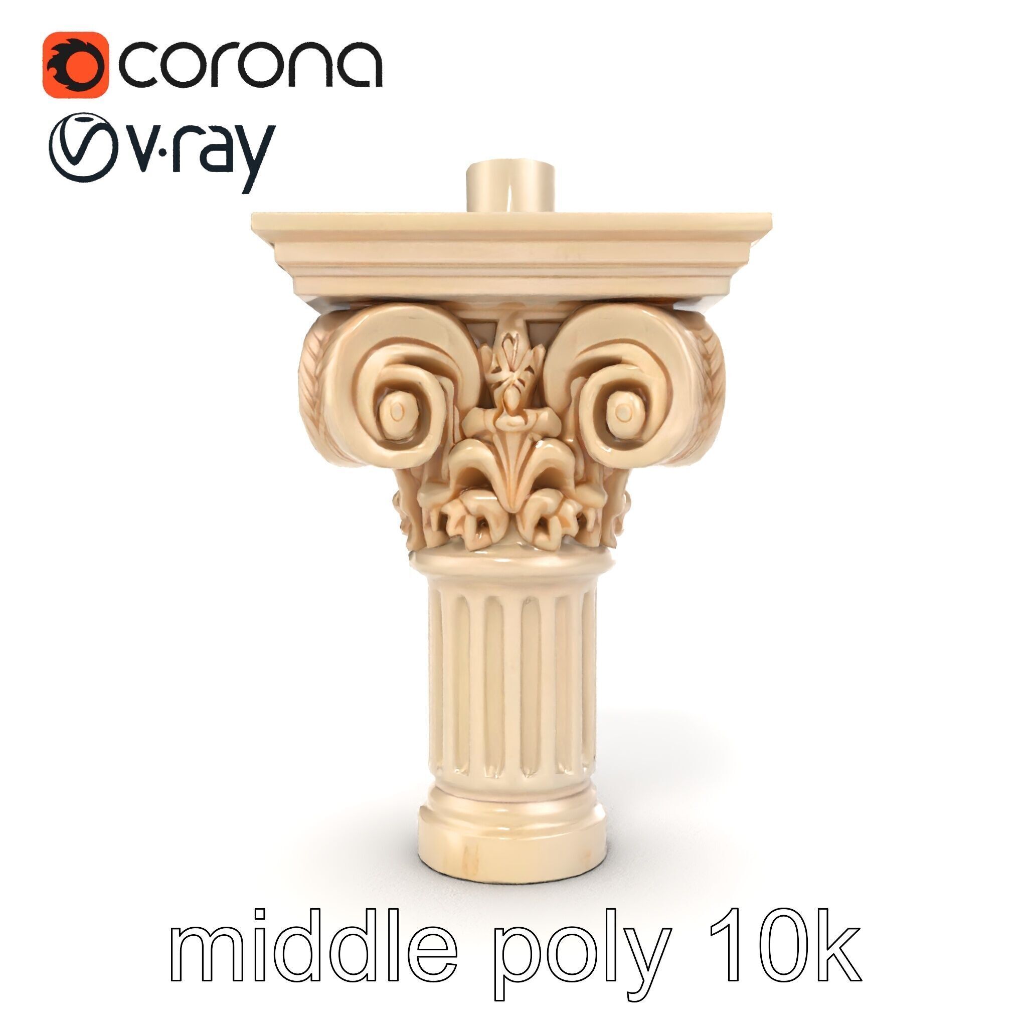 Acanthus Leaf Column Capital model pack Low-poly 3D model_19