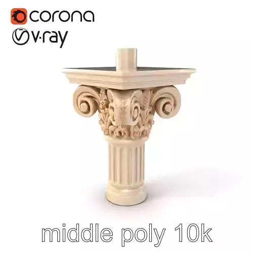 Acanthus Leaf Column Capital model pack Low-poly 3D model