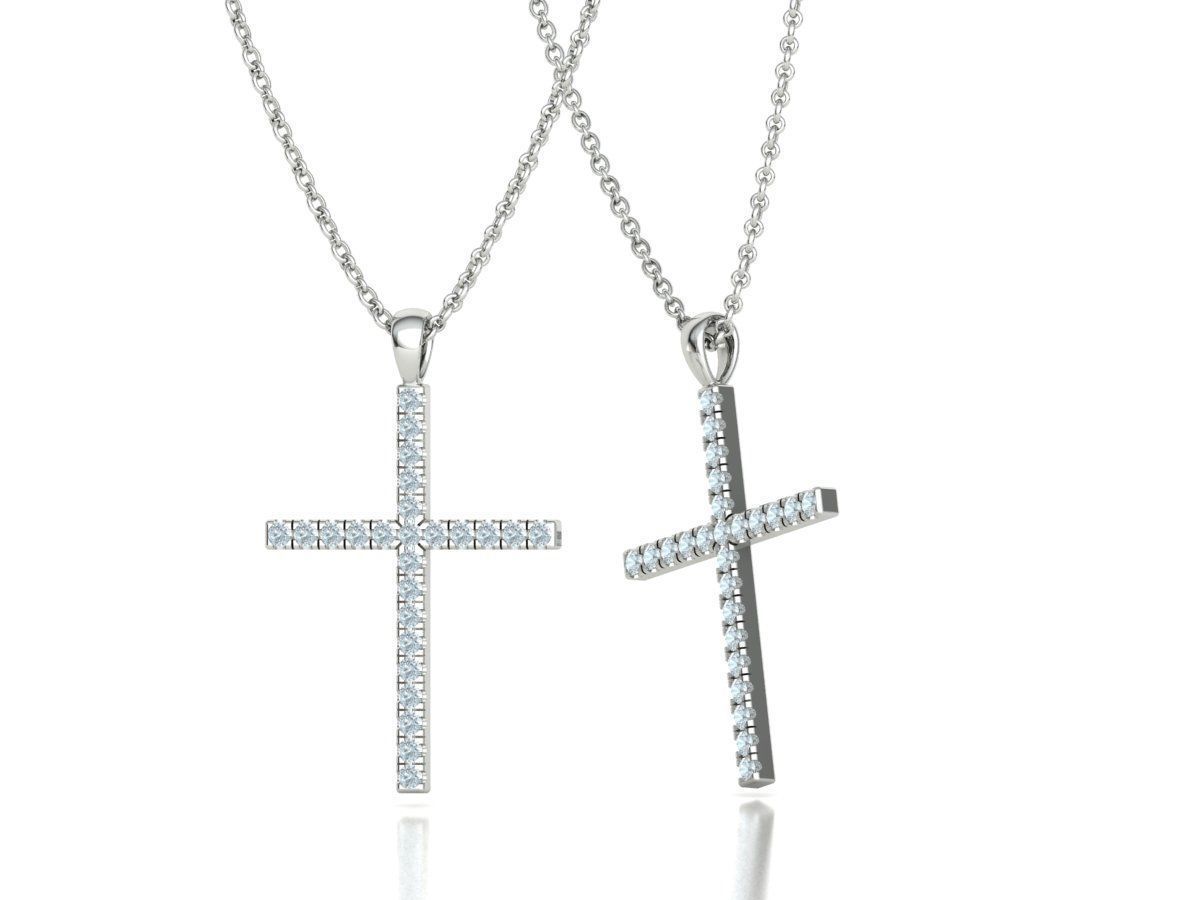 Diamond Cross Collection  30mm Cross Pendants Set of 3 Included _18