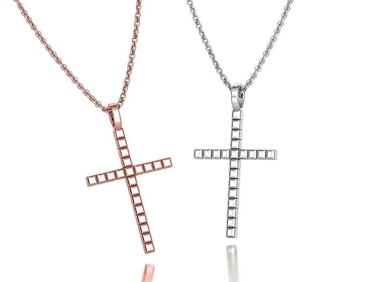 Diamond Cross Collection  30mm Cross Pendants Set of 3 Included _23
