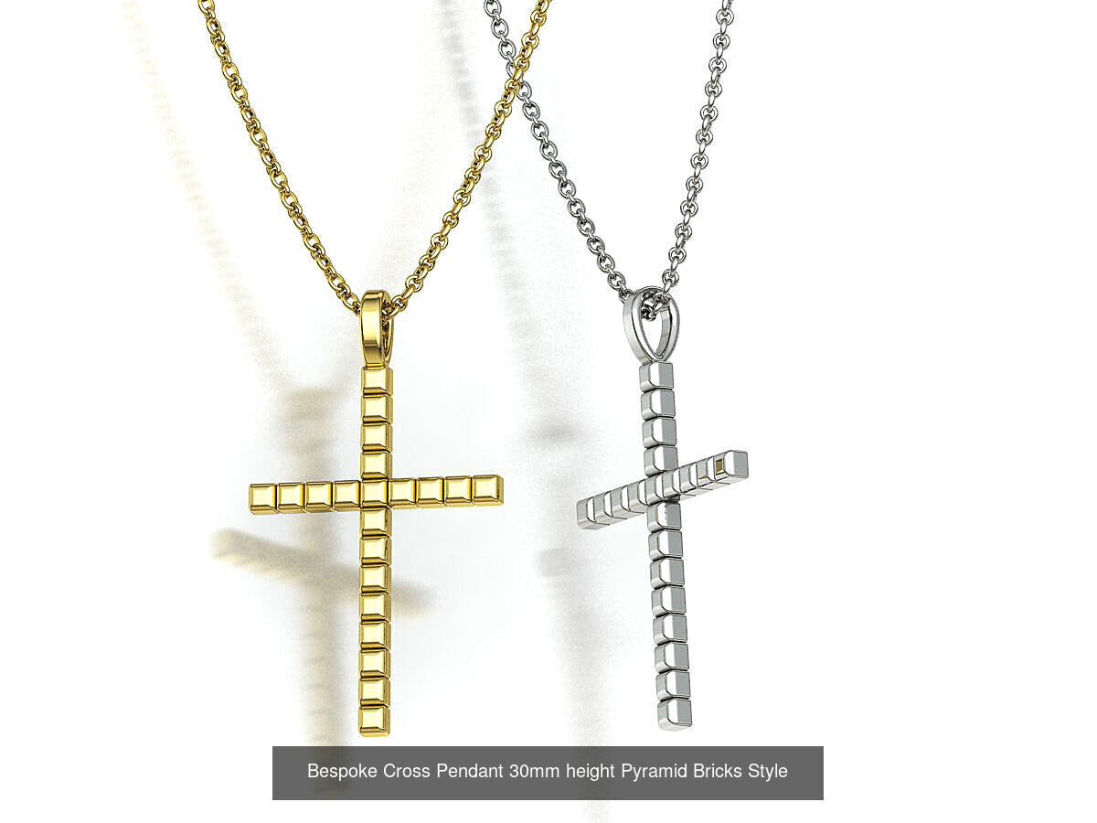 Diamond Cross Collection  30mm Cross Pendants Set of 3 Included _3