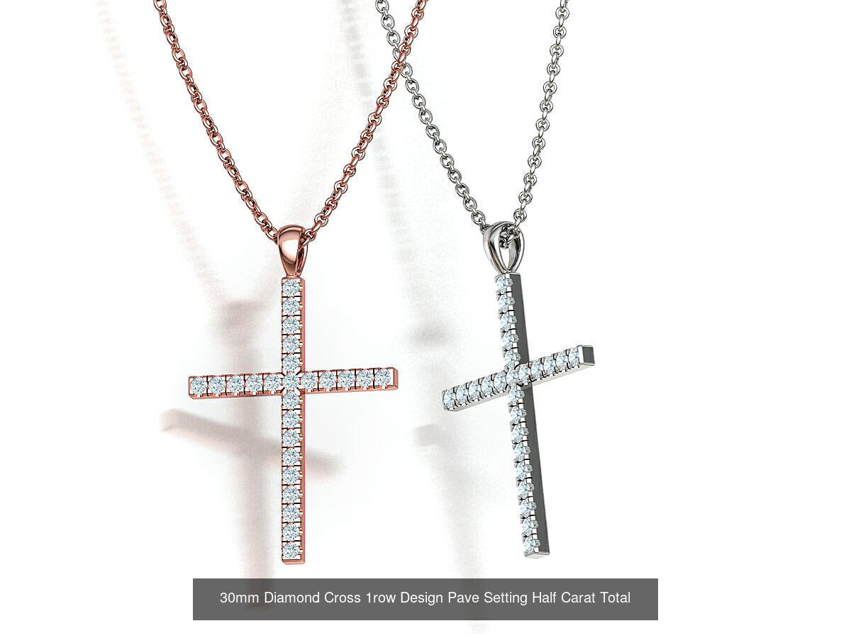 Diamond Cross Collection  30mm Cross Pendants Set of 3 Included _2