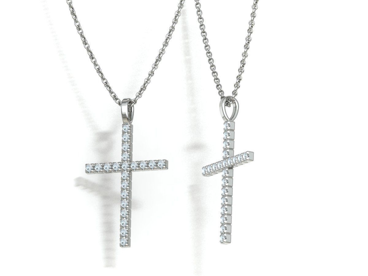 Diamond Cross Collection  30mm Cross Pendants Set of 3 Included _44