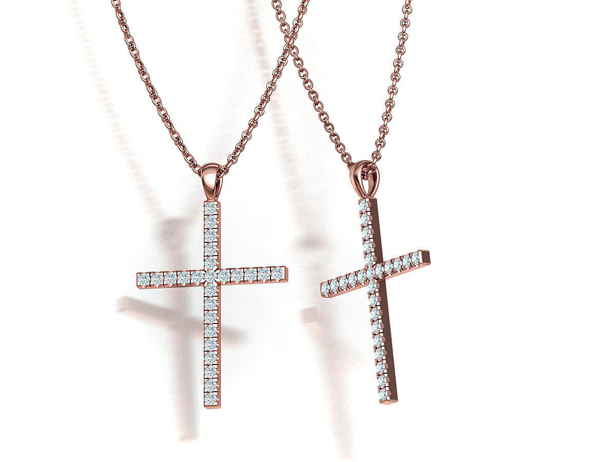 Diamond Cross Collection  30mm Cross Pendants Set of 3 Included _19