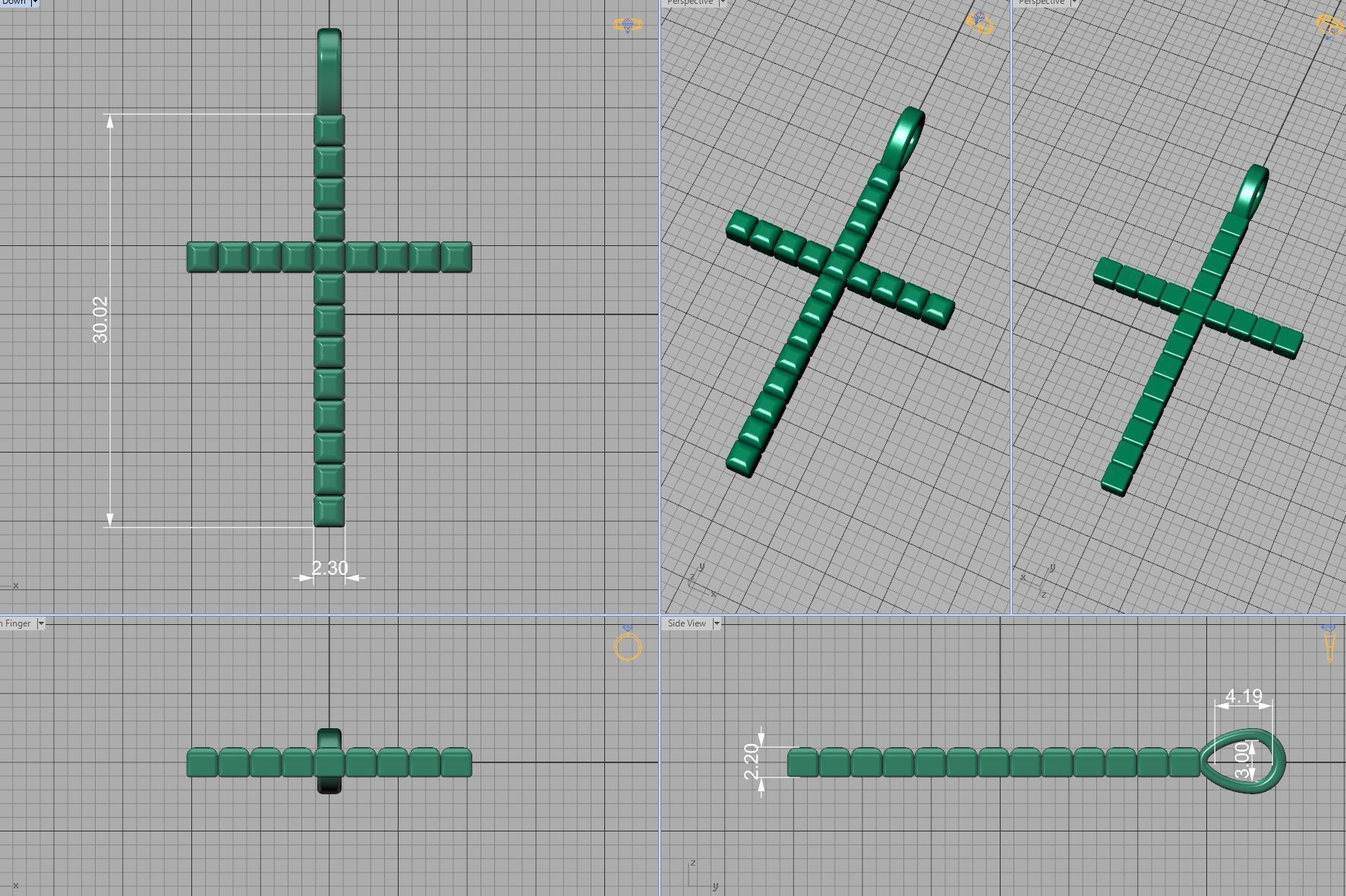 Diamond Cross Collection  30mm Cross Pendants Set of 3 Included _10