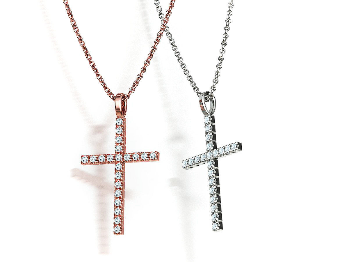 Diamond Cross Collection  30mm Cross Pendants Set of 3 Included _35