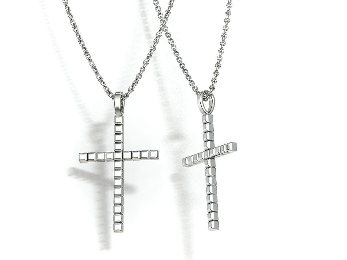 Diamond Cross Collection  30mm Cross Pendants Set of 3 Included _30