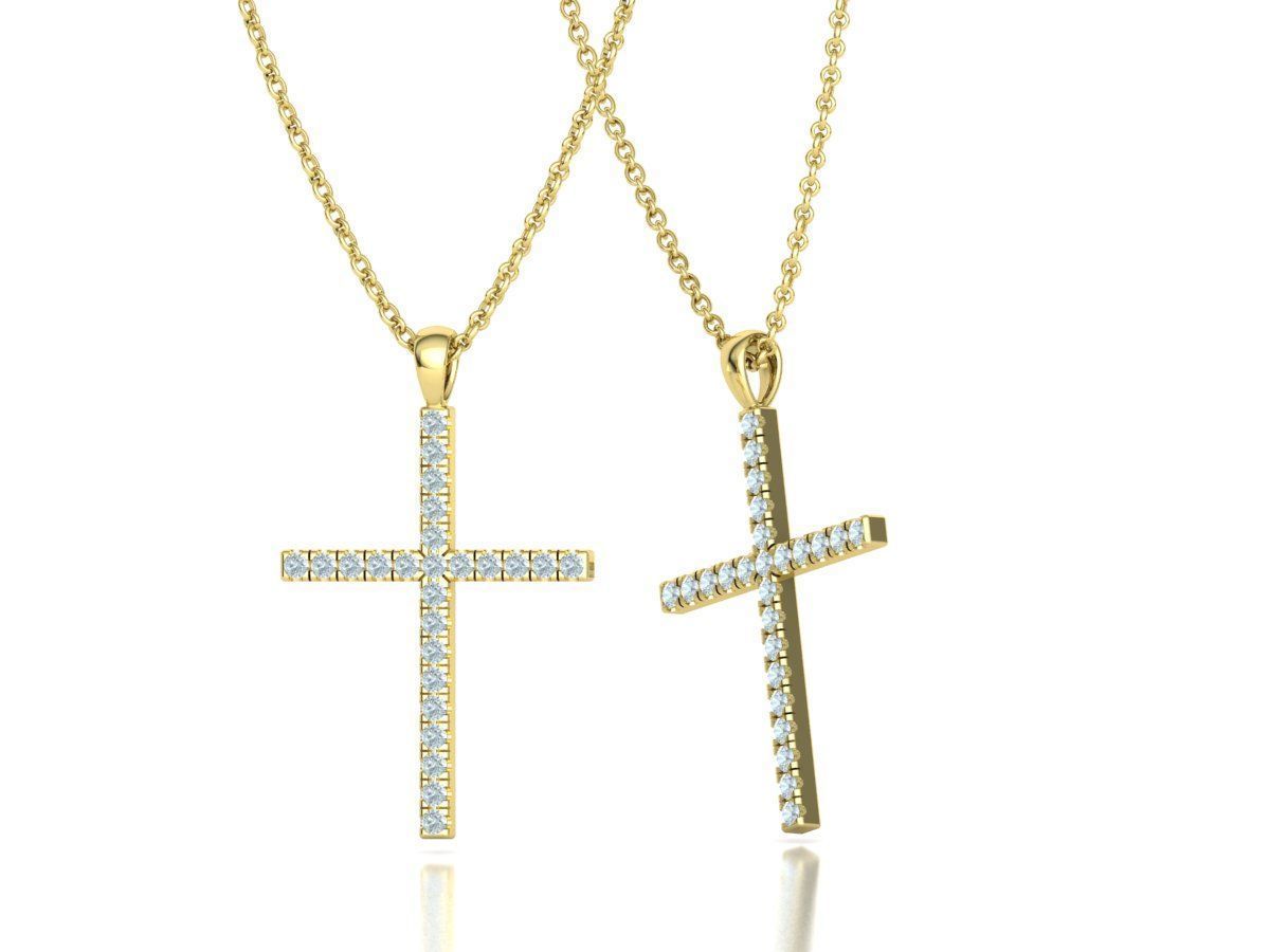 Diamond Cross Collection  30mm Cross Pendants Set of 3 Included _17