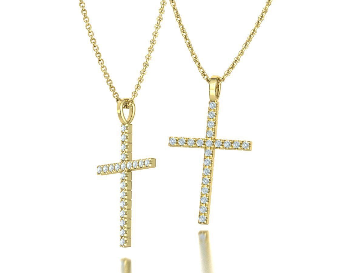 Diamond Cross Collection  30mm Cross Pendants Set of 3 Included _38
