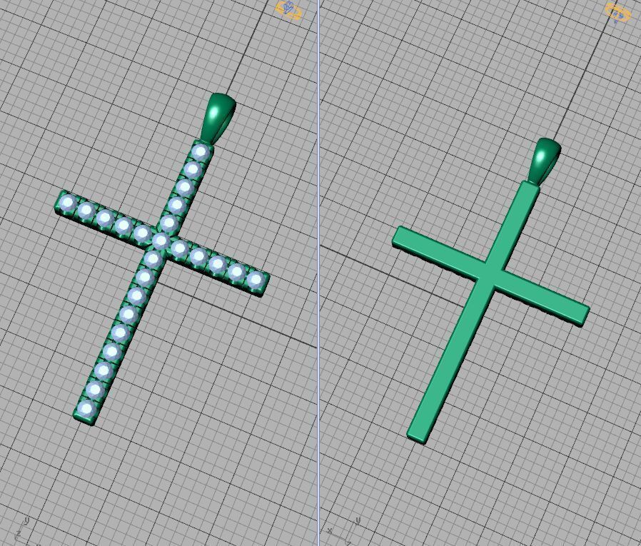 Diamond Cross Collection  30mm Cross Pendants Set of 3 Included _51