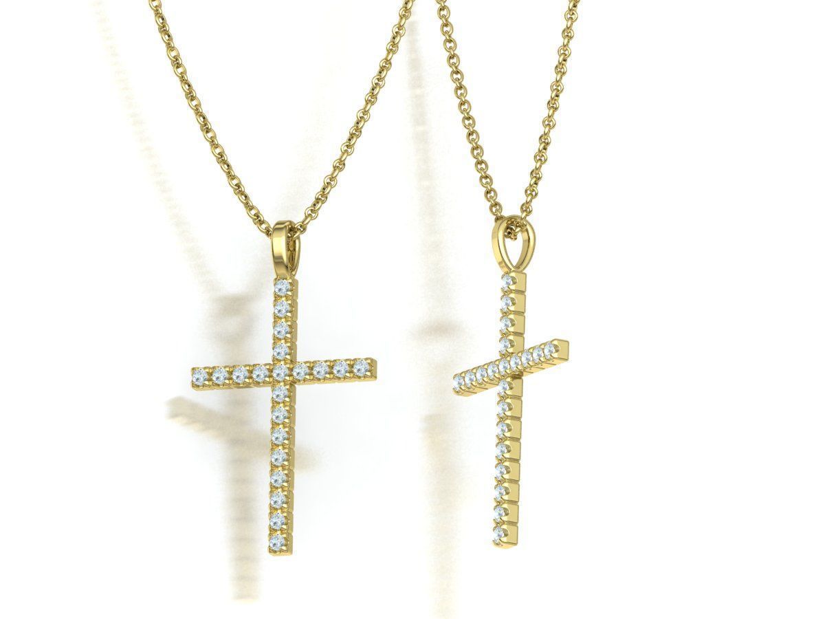 Diamond Cross Collection  30mm Cross Pendants Set of 3 Included _43