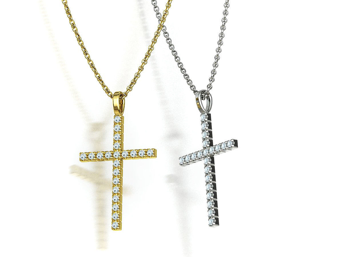 Diamond Cross Collection  30mm Cross Pendants Set of 3 Included _36