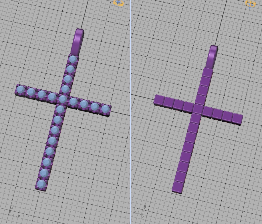 Diamond Cross Collection  30mm Cross Pendants Set of 3 Included _52