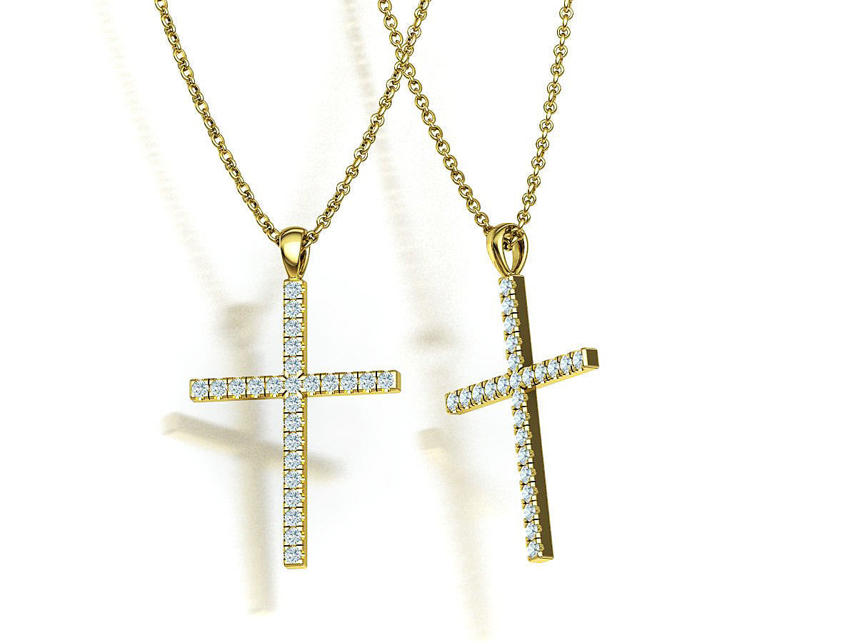 Diamond Cross Collection  30mm Cross Pendants Set of 3 Included _20