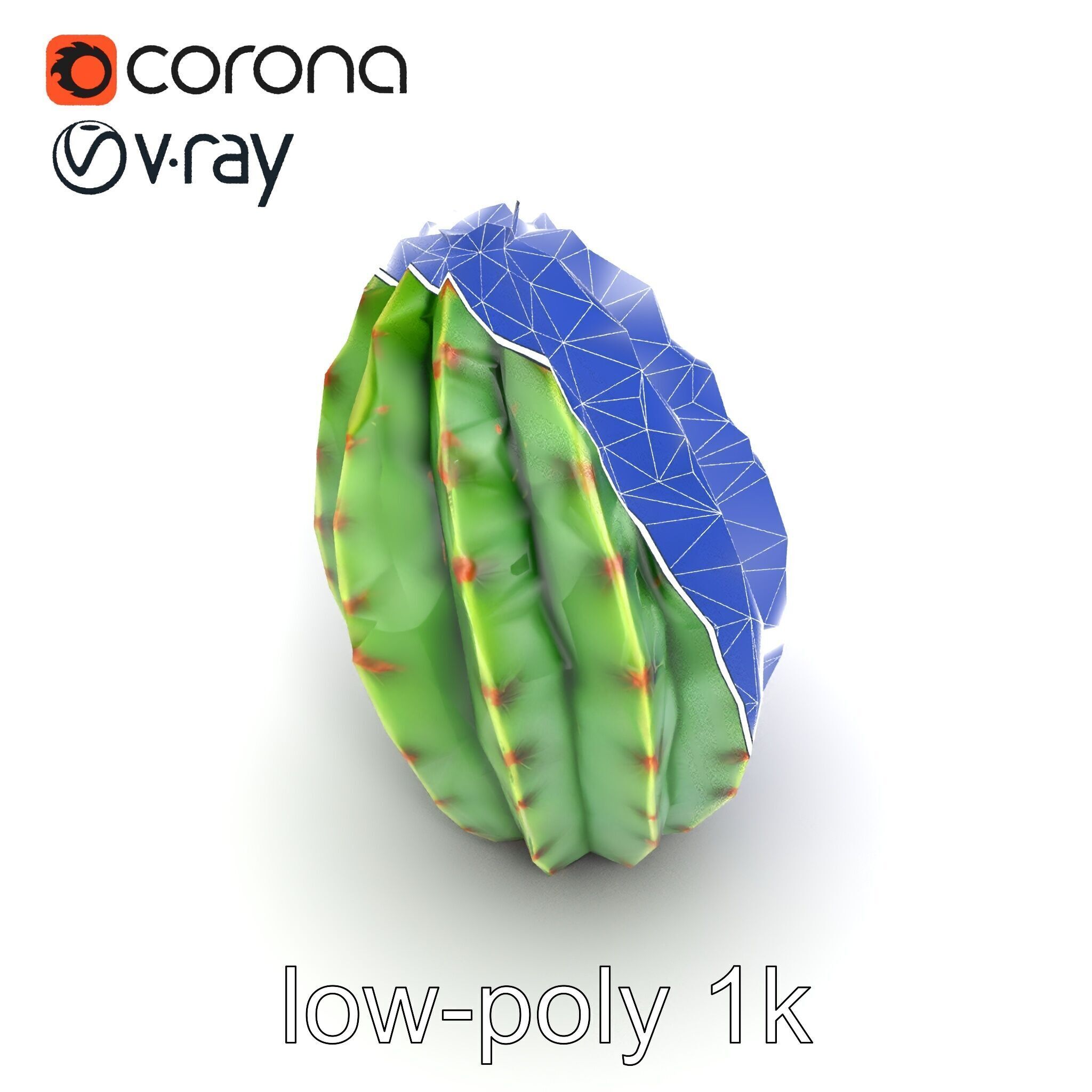 Wavy Cactus with Thorny Protrusions model pack Low-poly 3D model_18