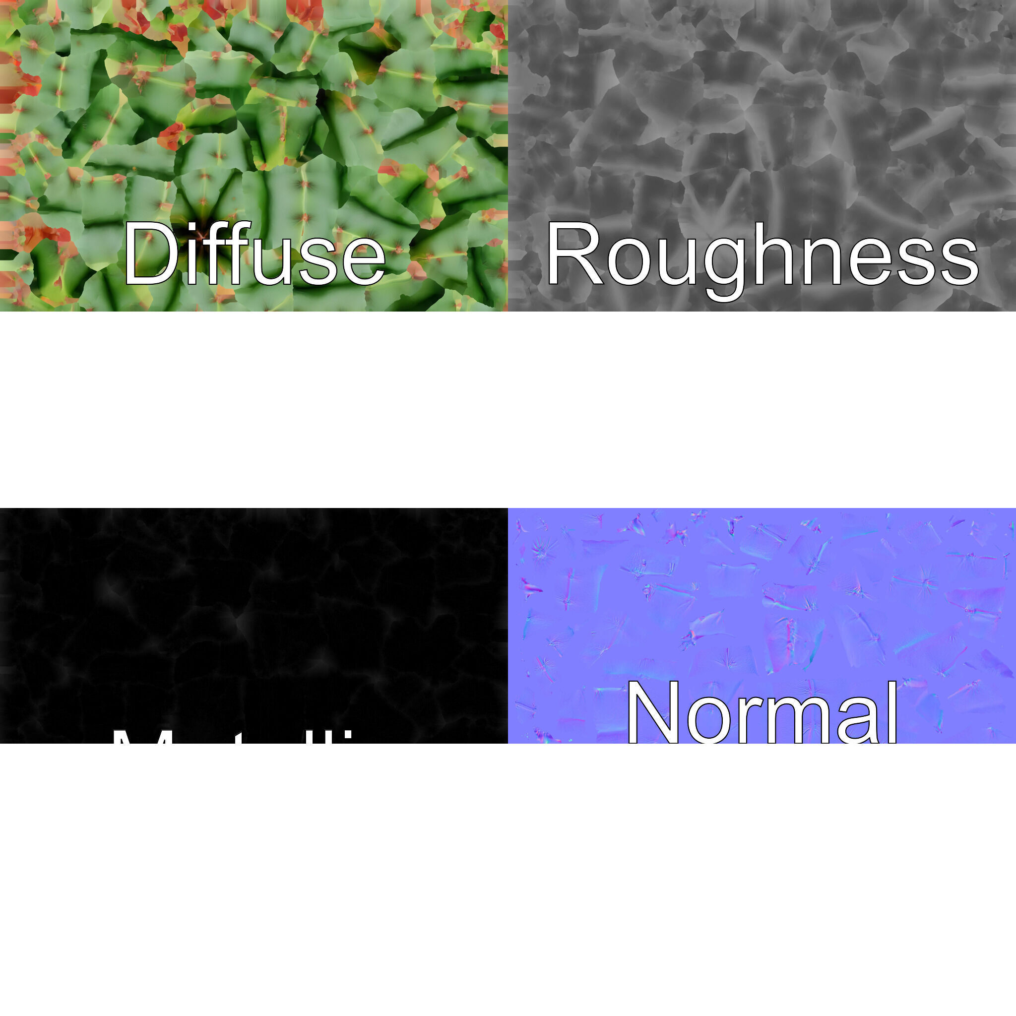 Wavy Cactus with Thorny Protrusions model pack Low-poly 3D model_3