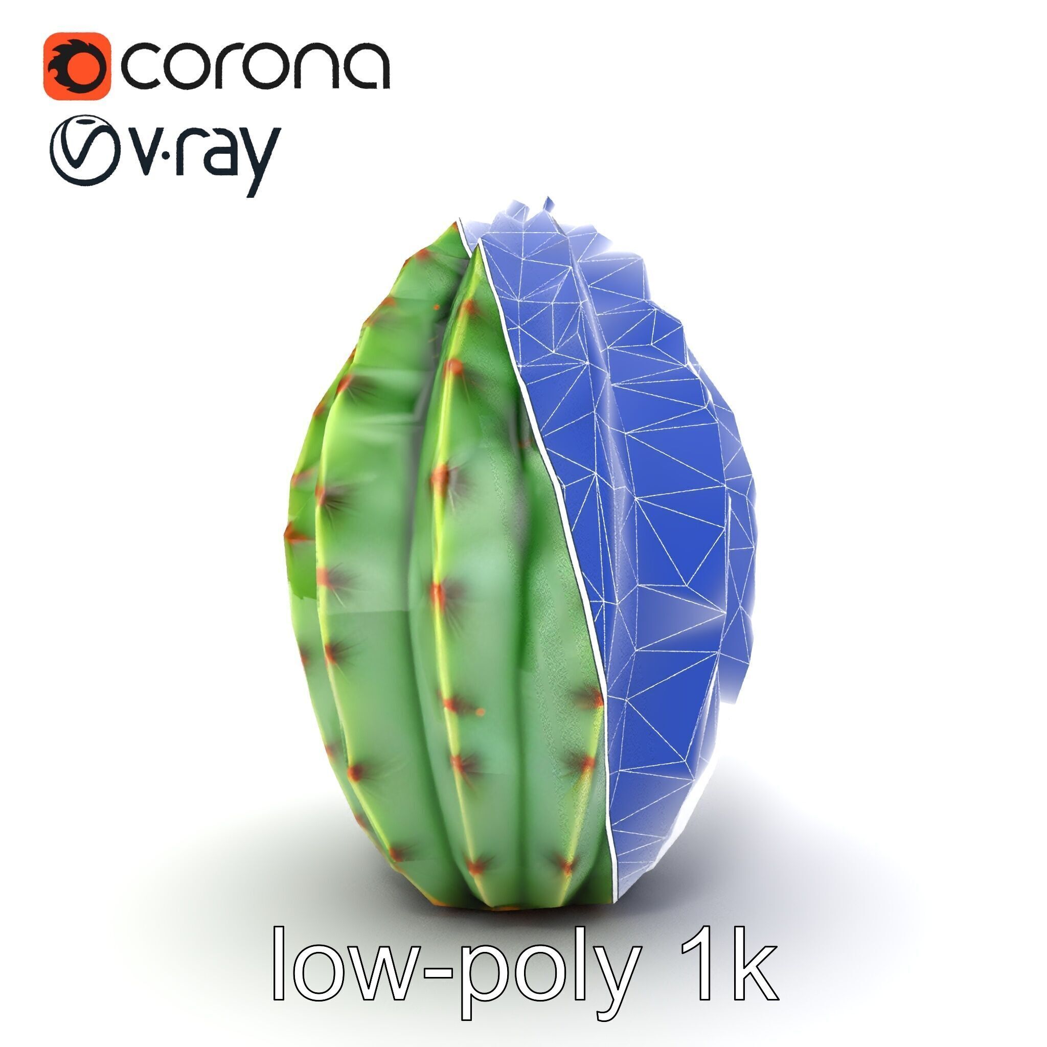 Wavy Cactus with Thorny Protrusions model pack Low-poly 3D model_15